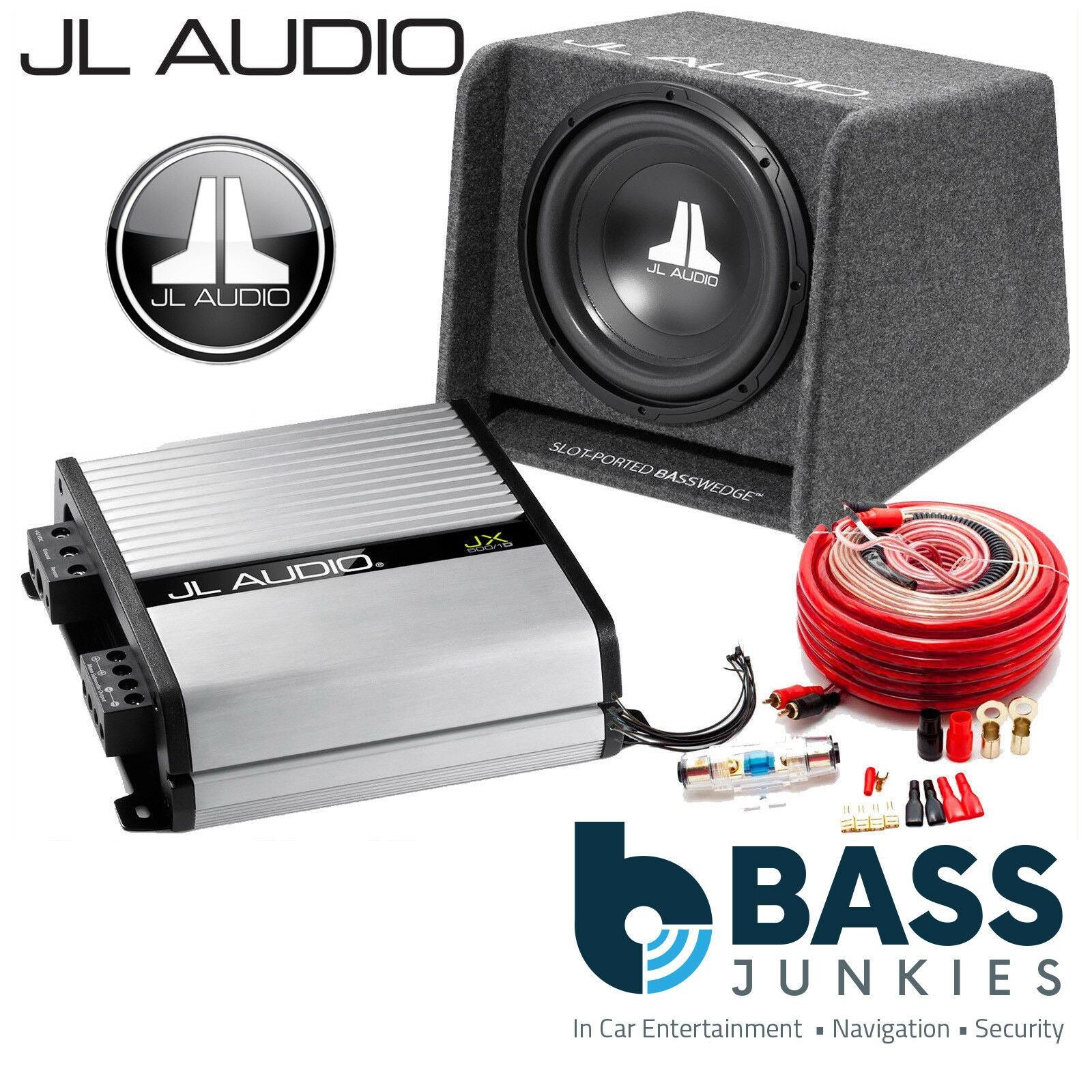JL Audio CP110-W0v3 - 10″ 300 Watts Sub Box & JX500.1 Amplifier & 4AWG Amp Kit