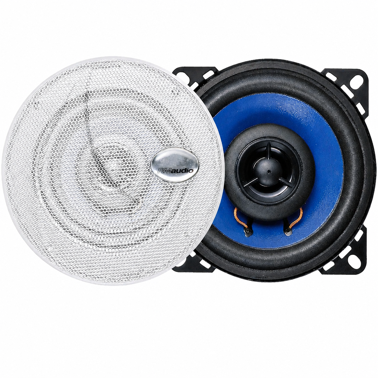 RadioMobile RMS210 - 140 Watts 10cm 4" 2 Way Door Dash Shelf Car Speakers Pair