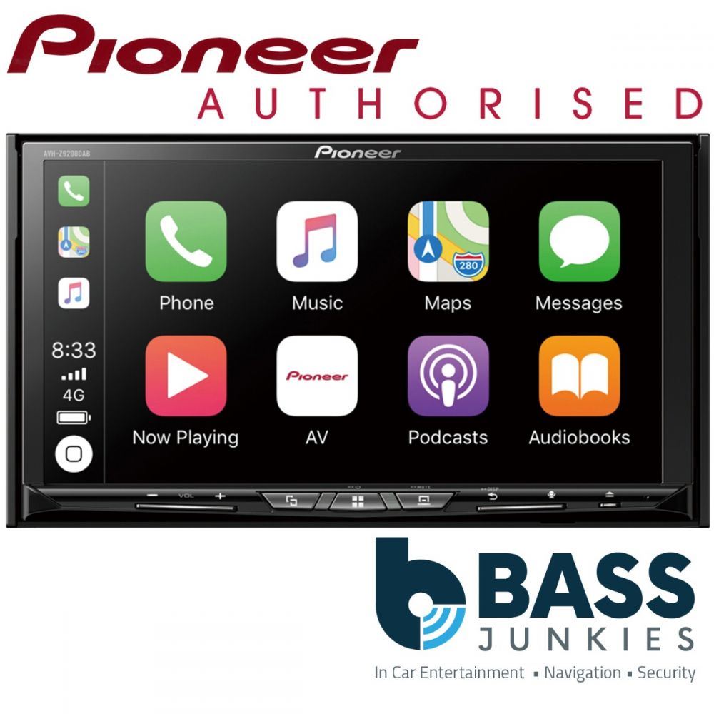 Pioneer AVH-Z9200DAB - Face Off 7" Widescreen Double Din with Wireless Apple Carplay WAZE Spotify DVD CD MP3 USB AUX DAB Bluetooth iPhone Android Car Stereo AV Player