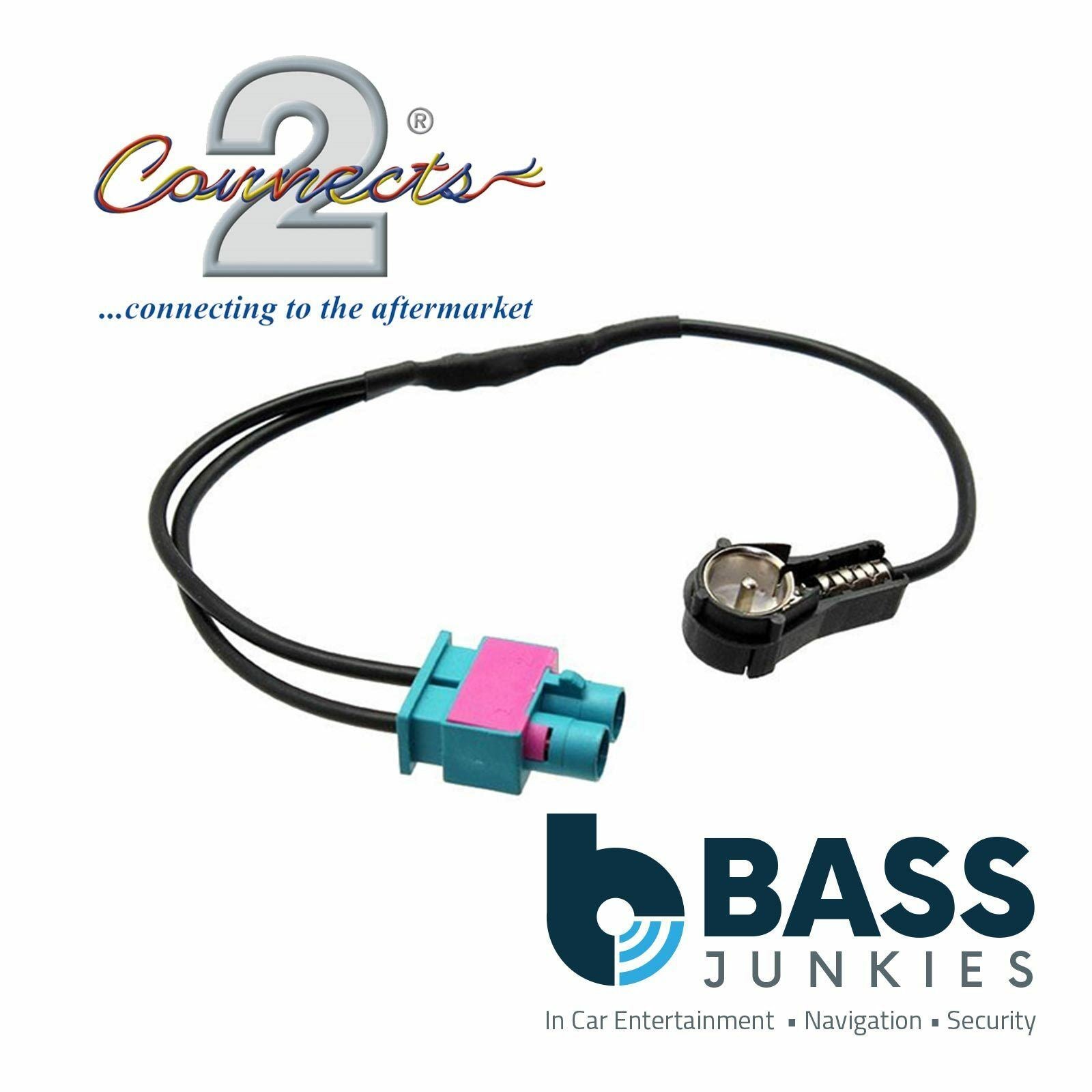 Connects2 CT27AA52 Twn Fakra - ISO Car Stereo Radio Antenna Aerial Adapter