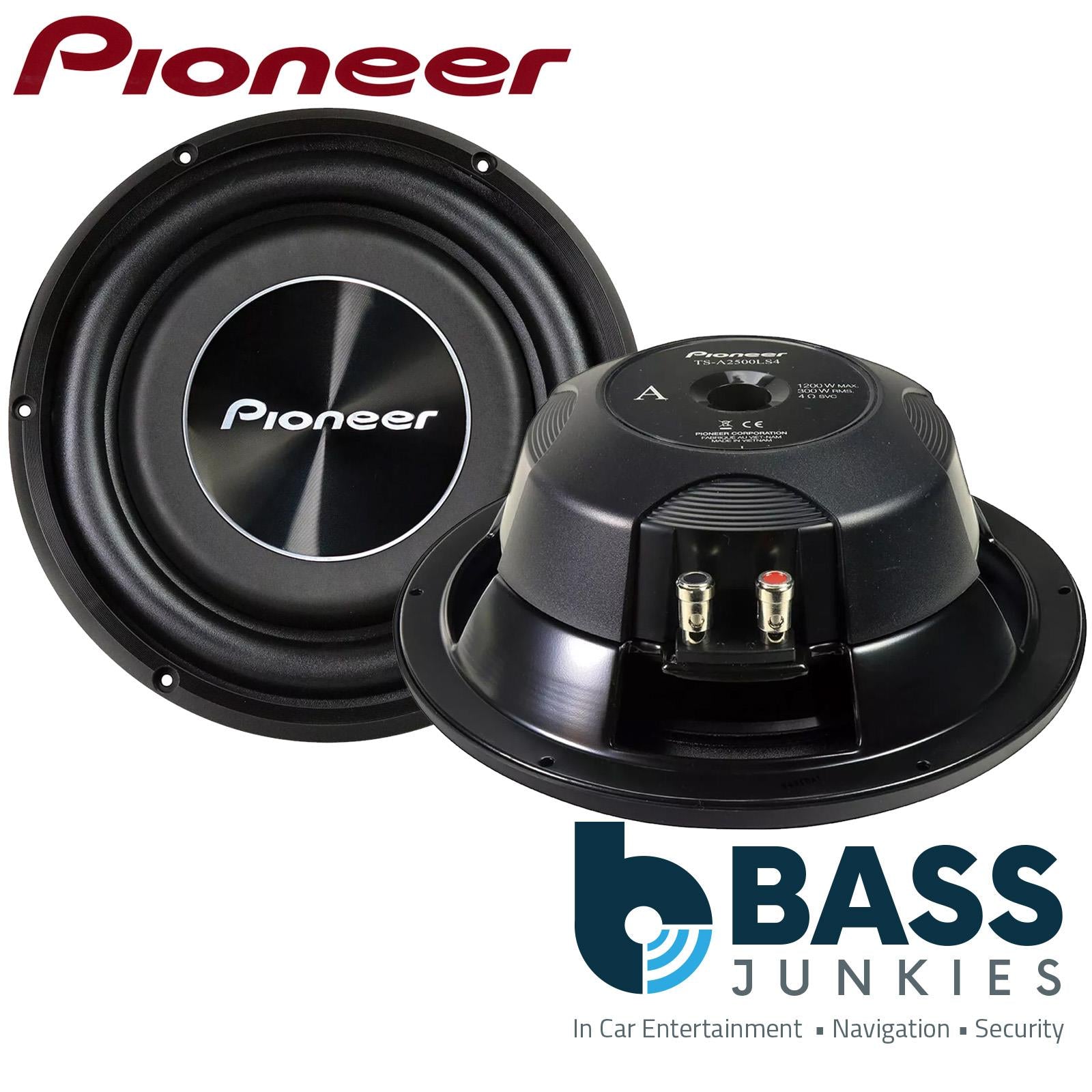PIONEER TS-A2500LS4 1200ワット 10インチ 浅いマウント 4オーム SVC サブウーファー : パイオニア Aシリーズ TS-A2500LS4 10インチ サブ