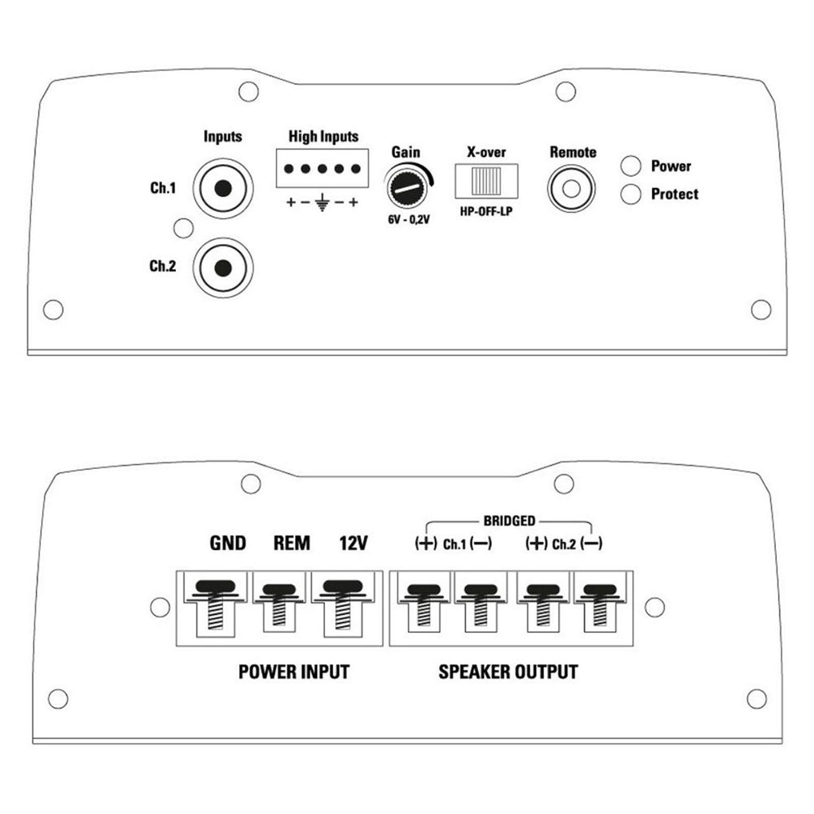MTX Terminator TR275 - 220W 2-Channel Class A/B Full Range Car Amplifier