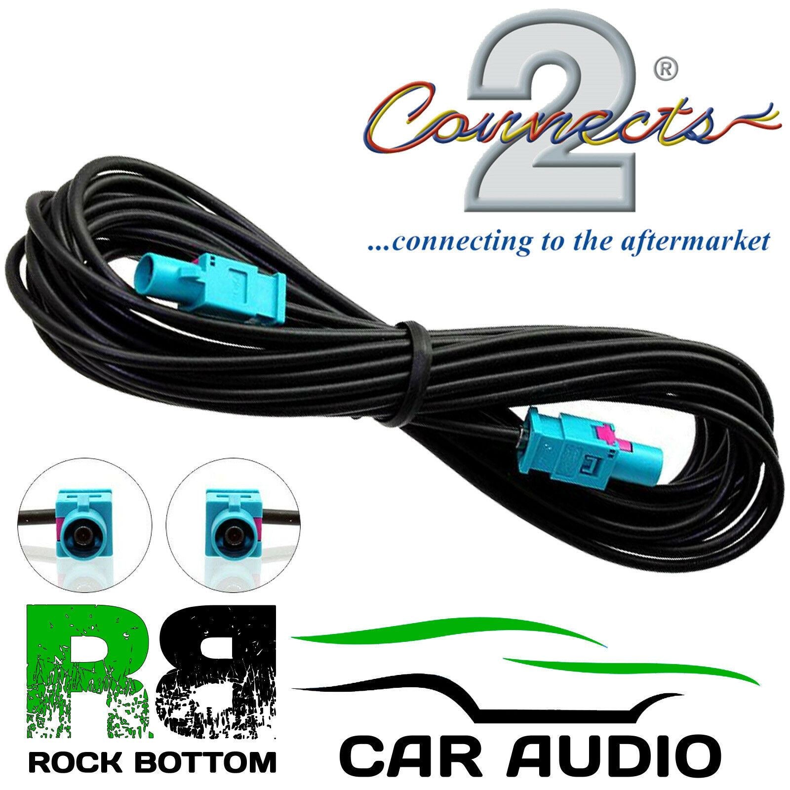 Connects2 CT27AA101 Fakra 5M Extension Male To Male Car Stereo Antenna Adapter Aerial Lead
