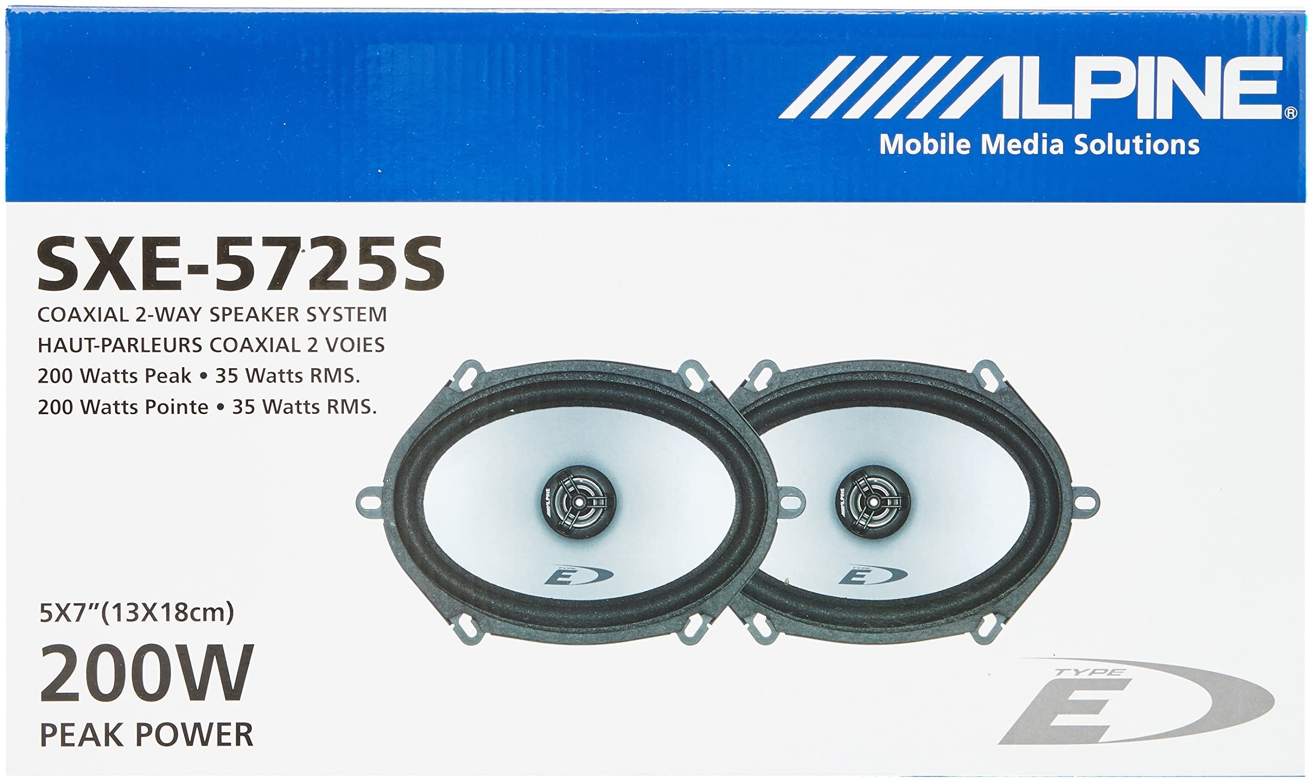 Alpine SXE-5725S 5" x 7" 400 Watts 2 Way Coaxial Car Van Speakers
