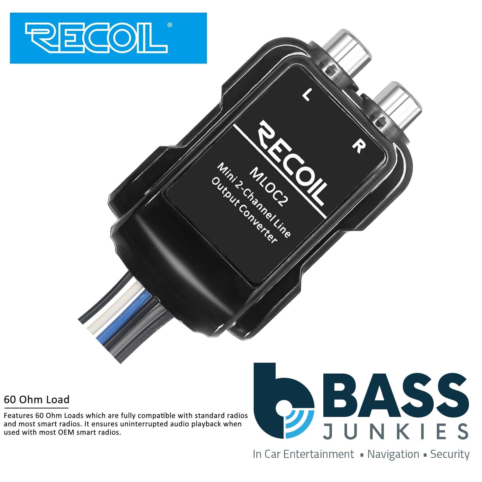 Recoil MLOC2 - Car Stereo High to Low 2 Channel Speaker to RCA Phono Convertor