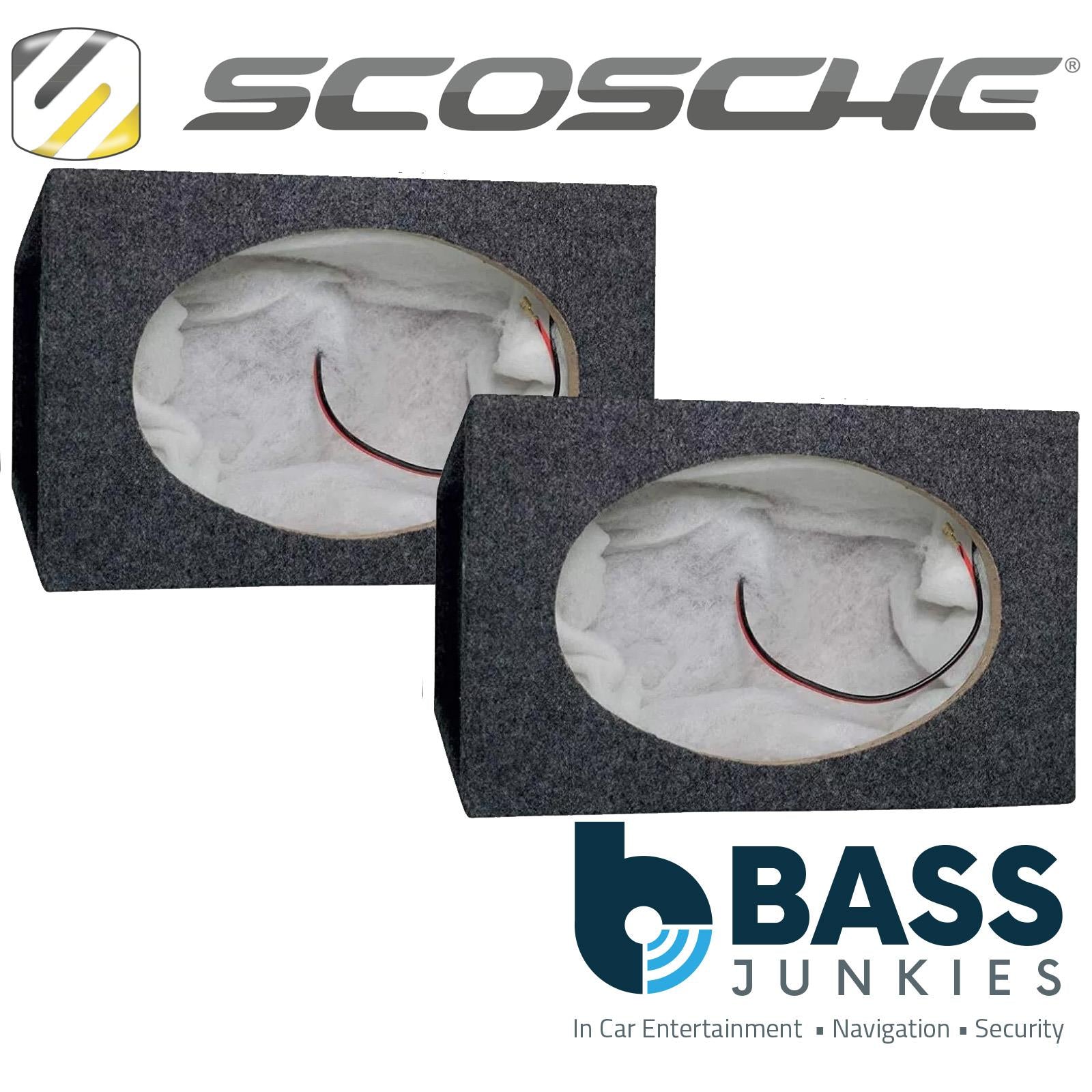 Pair of 6x9 Stinger MDF Enclosure Box Van Car Boat Rear Speaker Shelf in GREY