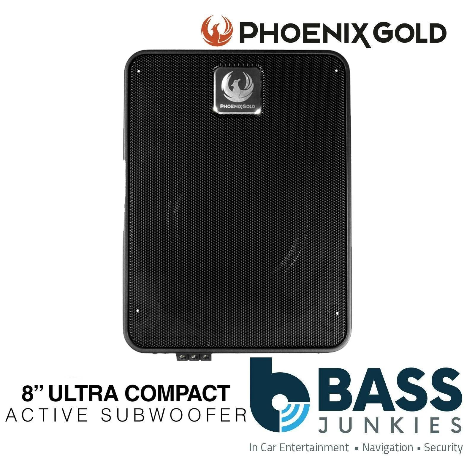 Phoenix Gold ZB8P 600 Watts 8″ Ultra Slim Compact Active Car Underseat Sub Subwoofer