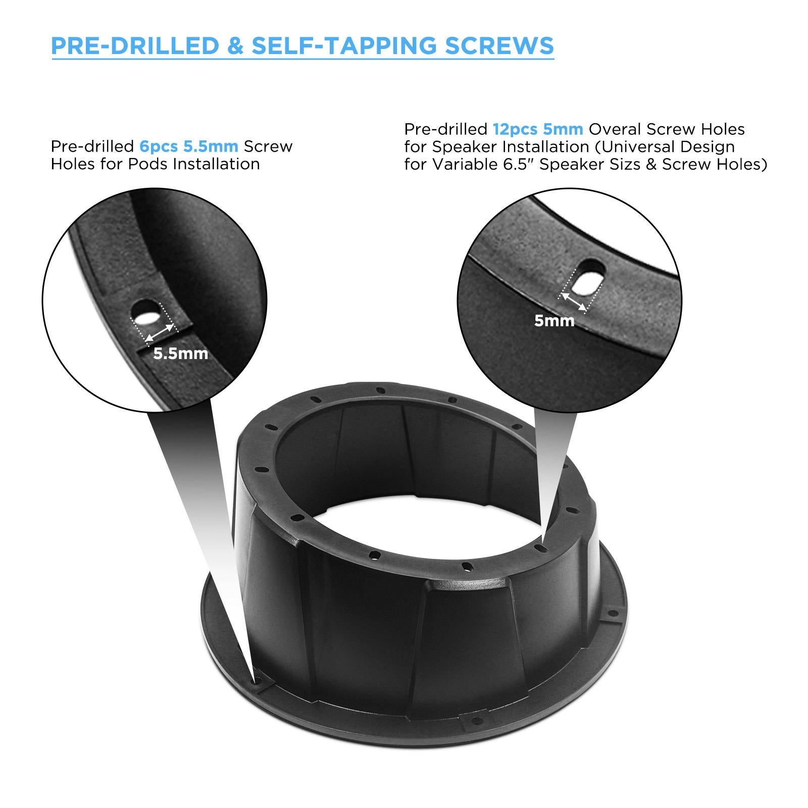 Recoil USP65-B - 6.5" 17cm Black Surface Mount Van Truck Boat Car Speaker Pods