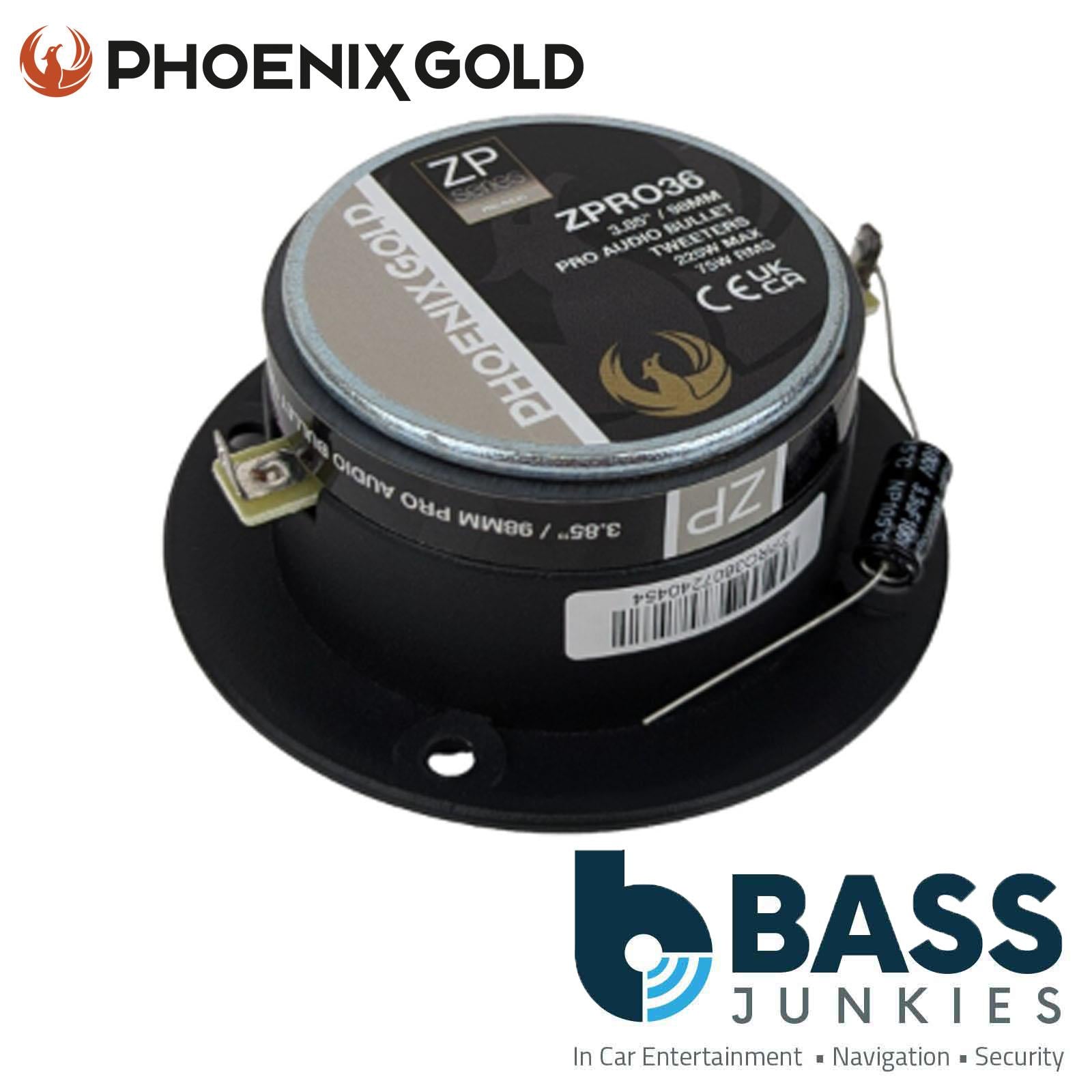 Phoenix Gold ZPRO36 - 450 Watts 3.8" Pro Audio SPL Bullet Car Tweeters Pair
