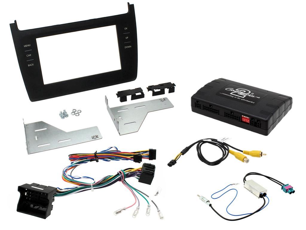 Grundig 6.8" Apple Android Double Din Stereo Fitting Kit + Steering Wheel Stalk Controls to fit VW Polo 2012-17