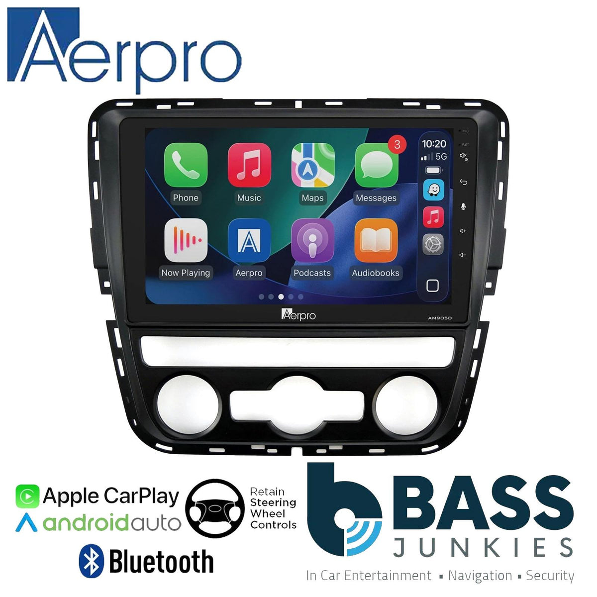 Aerpro 9" DAB CarPlay Android Car Stereo Kit For Volkswagen Passat AutoAC 12-15