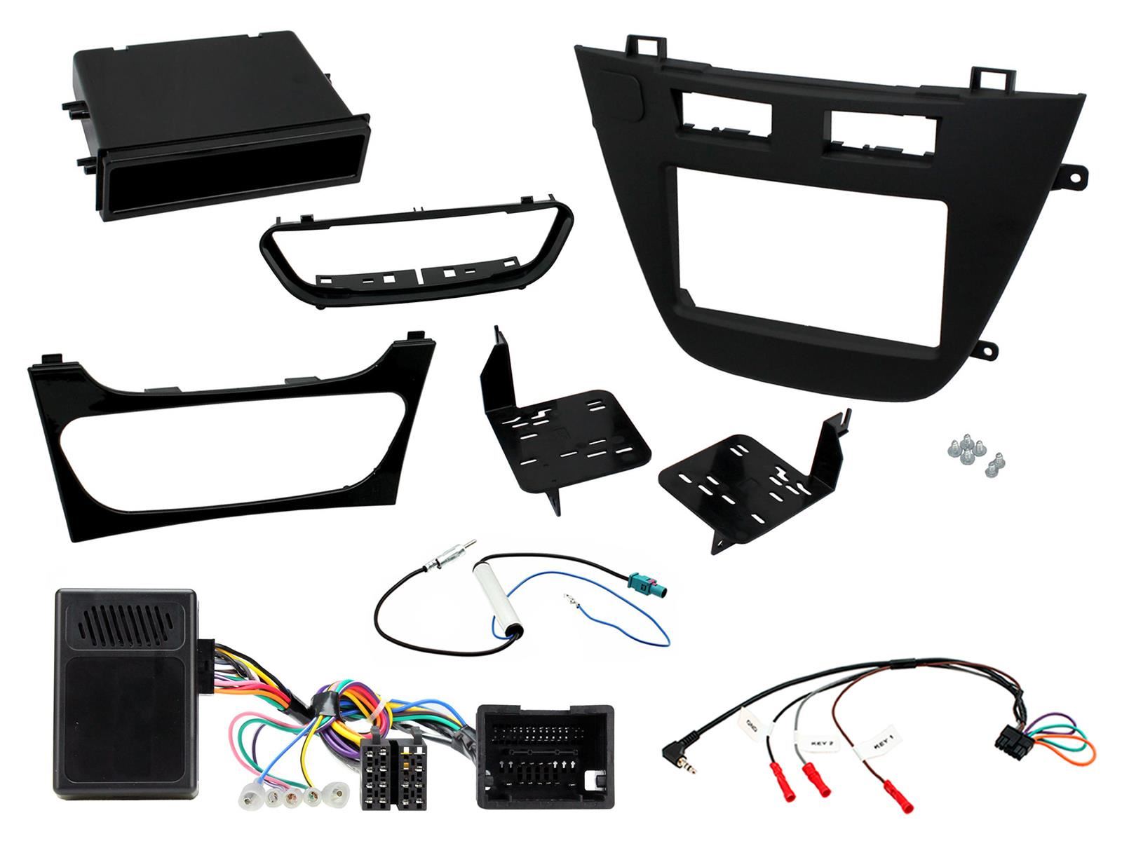 Grundig 6.8" Apple Android Double Din Stereo Fitting Kit + Steering Wheel Stalk Controls to fit Vauxhall Insignia 2008-13