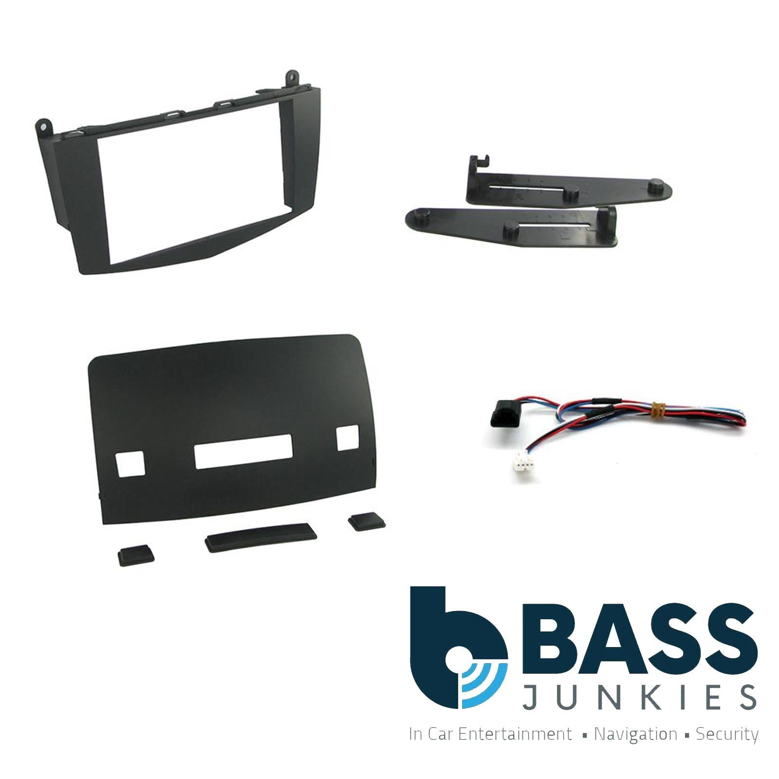 T1 Audio T1-23MB15 - Mercedes Benz C Class 2007> (W204) Double DIN Facia Fascia with Climate Control Button Pack Panel Plate & Cage Kit