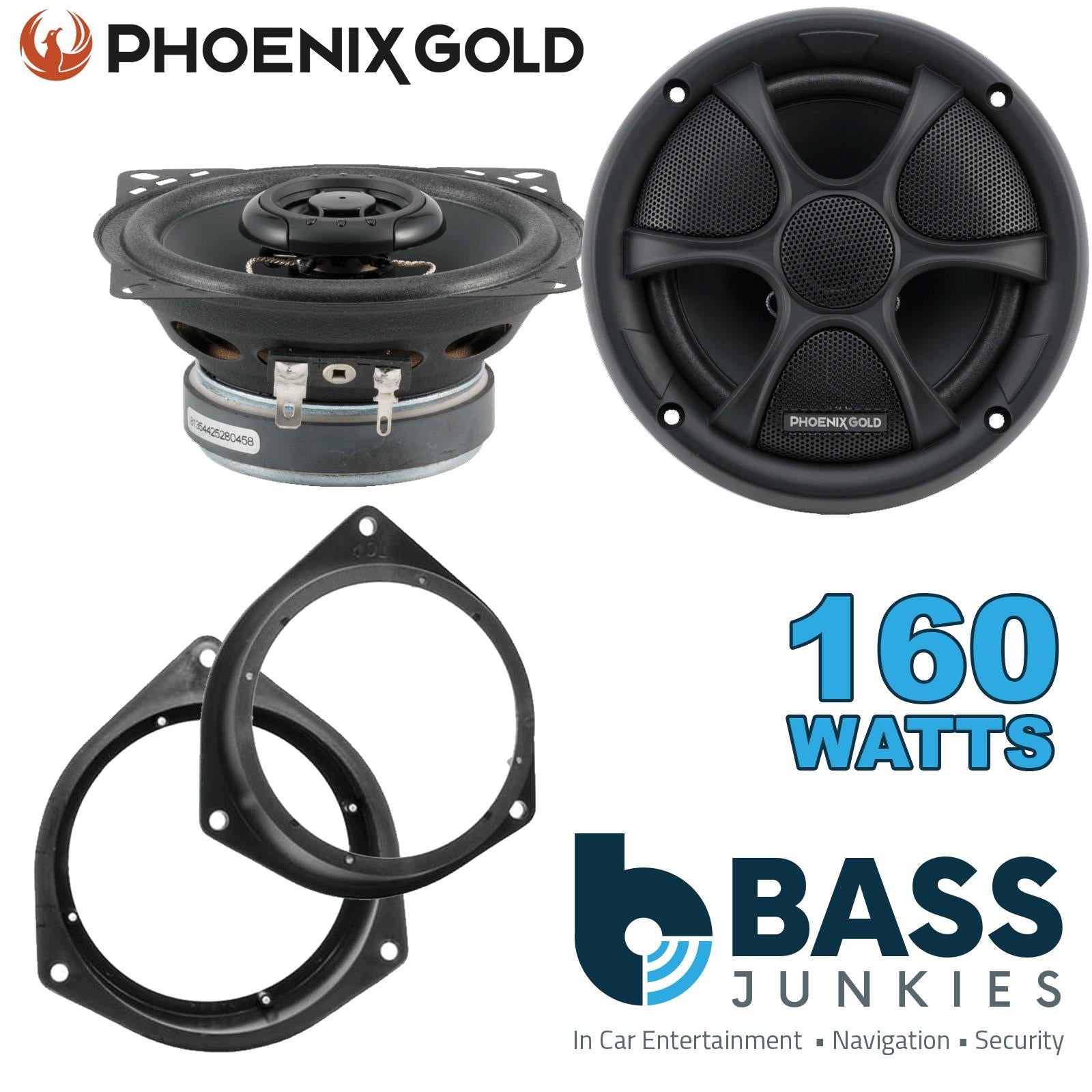 Phoenix Gold RX4CX 160W Coaixal Speakers Supplied with Brackets for Universal 10cm spacer rings  [<]