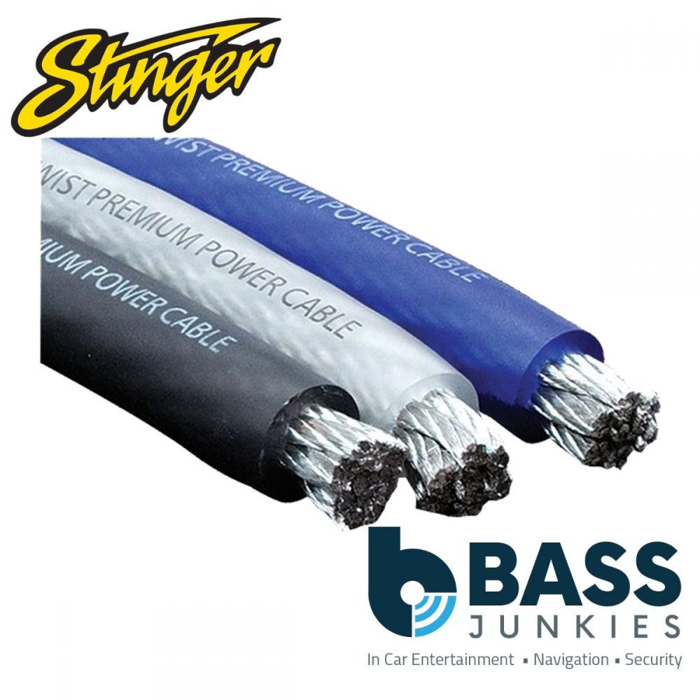 Stinger SHW10C - 0 AWG Clear TRU-SPEC Copper Hyper Twist Ultra Flexible 1 Metre Car Amplifier Power Cable