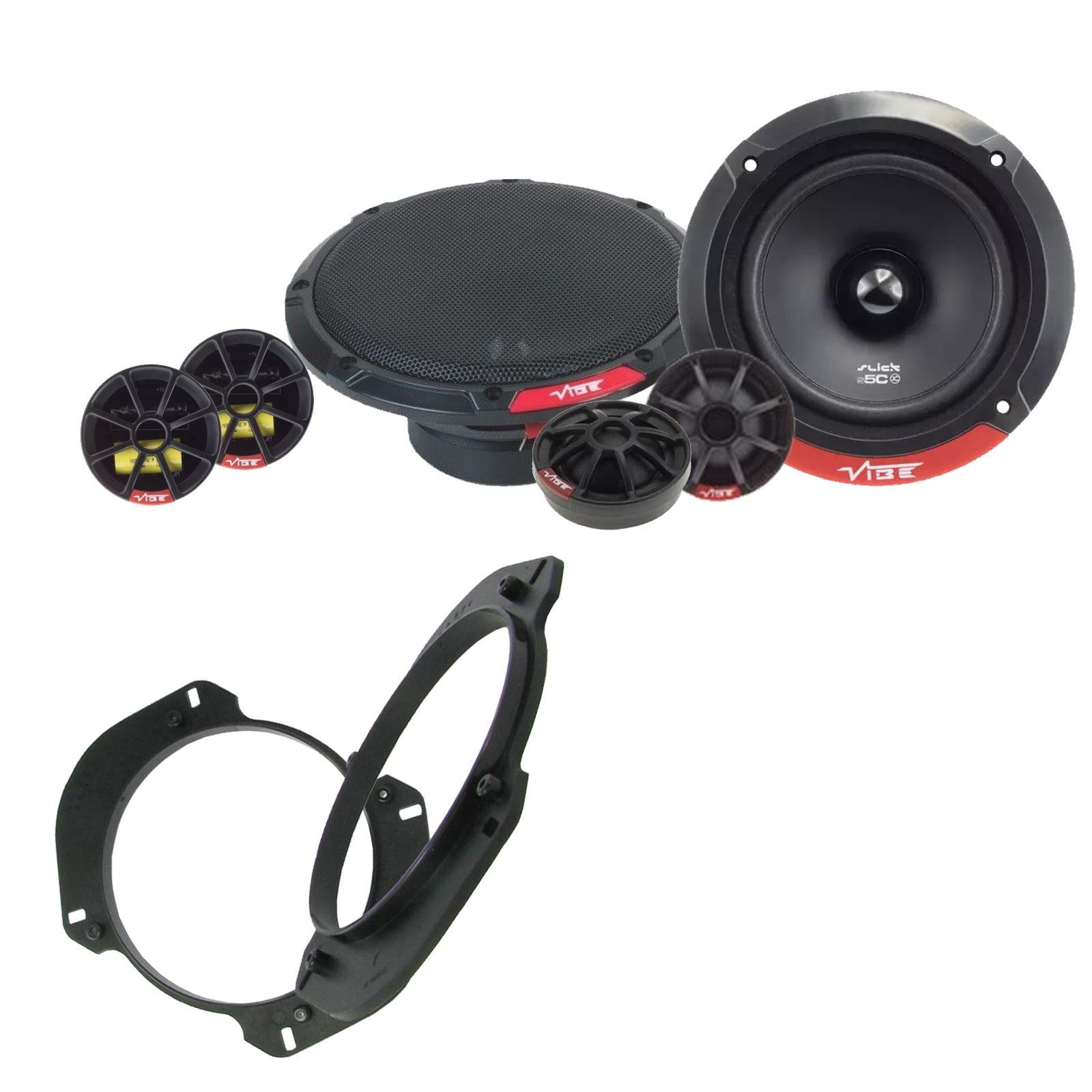 Vibe SLICK5C-V7 2-Way 130mm/13cm/5.25" Component Speakers (Per Pair 480 Watts) Fits Alfa Romeo Spider 1994-00 | Fiat Brava 95-01 | Bravo 95-01 | Marea 96-02 | Lancia Ypsilon 03-11 | Y 95-03