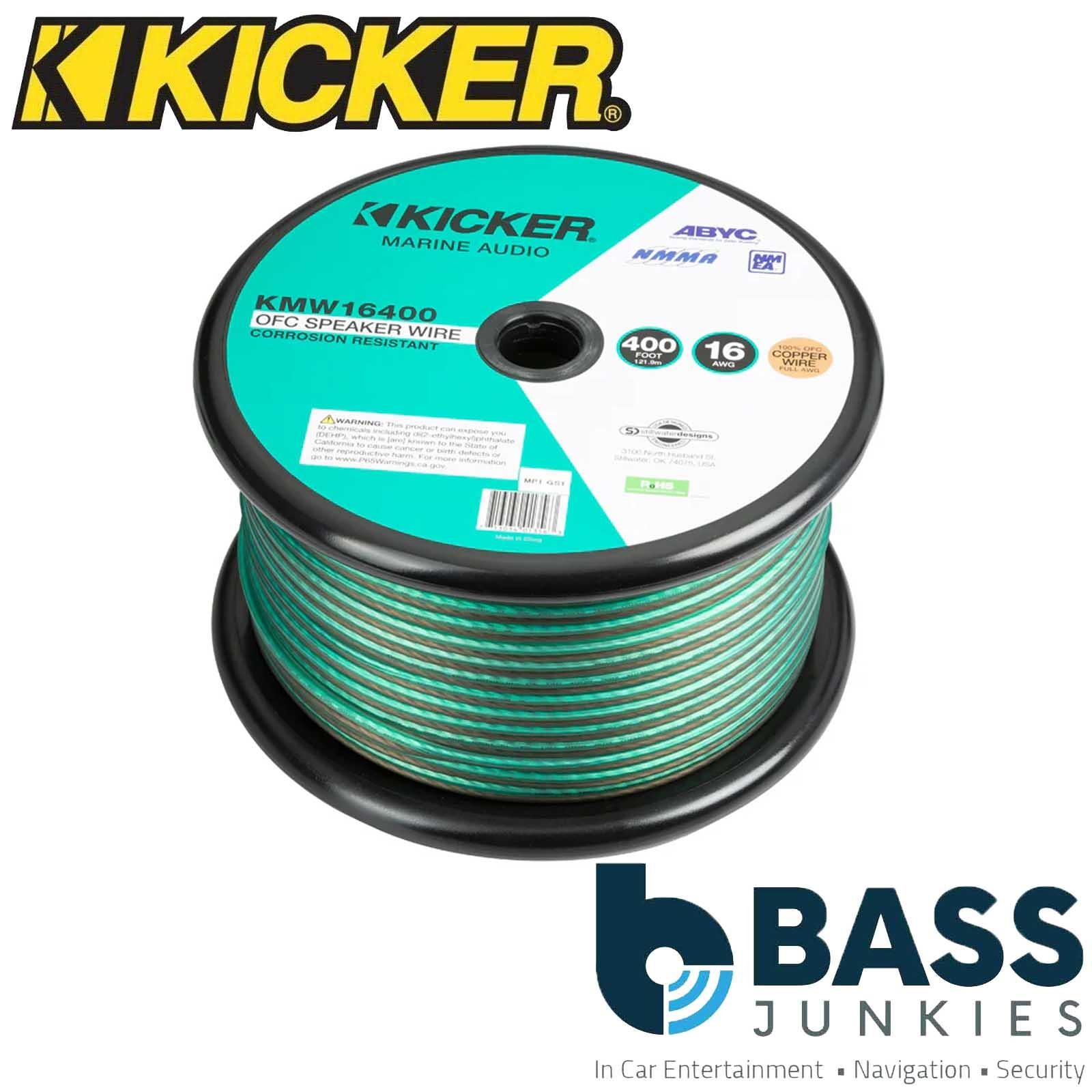 Kicker 47KMW16400 - 16 AWG Marine Speaker Wire OFC 400ft Cable Reel
