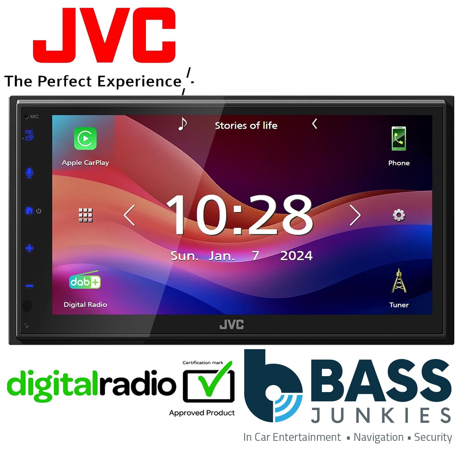 JVC KW-M695DBW - 6.8' DAB+ Radio Wireless CarPlay & Android Auto Bluetooth Car Stereo Screen
