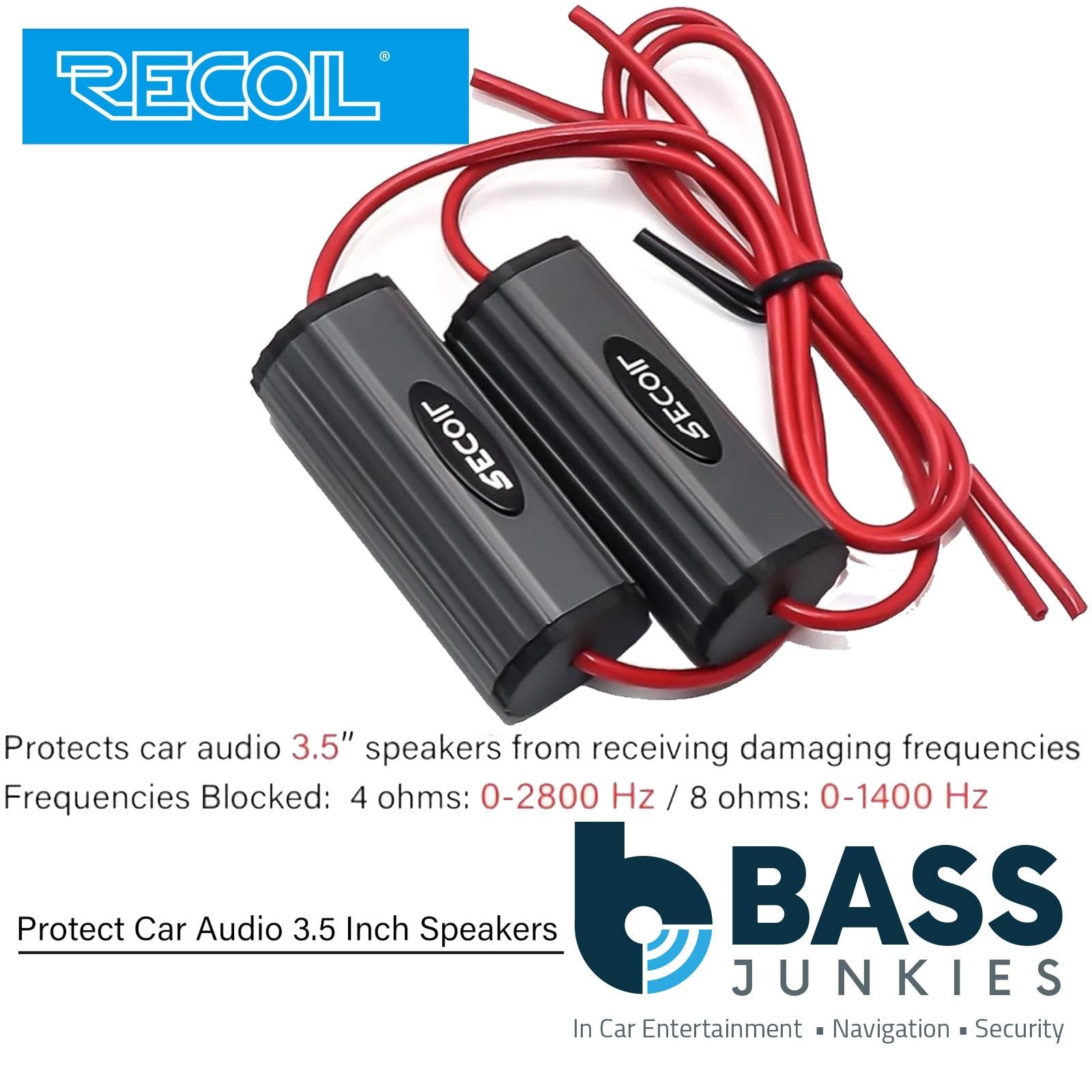RECOIL BB-35 - 0-2.8kHz Bass Blockers to Protect 3.5 Inch 4 Ohms Car Speakers