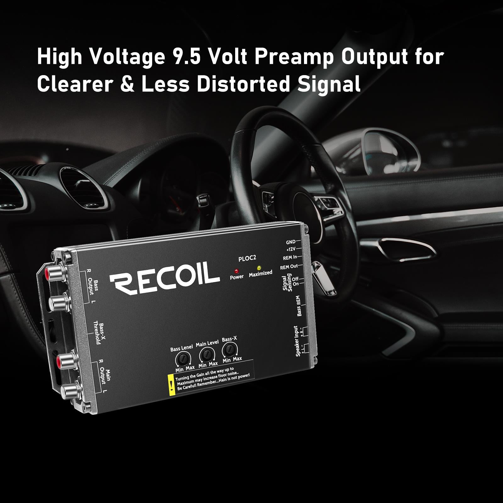 Recoil PLOC2 - 2-Channel Line Output Converter & Bass Boost Voltmeter Remote