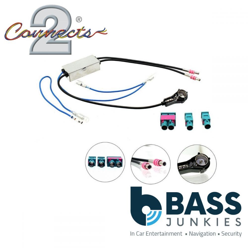 Connects2 CT27AA94 Active Car Stereo Fakra - ISO Antenna Adapter