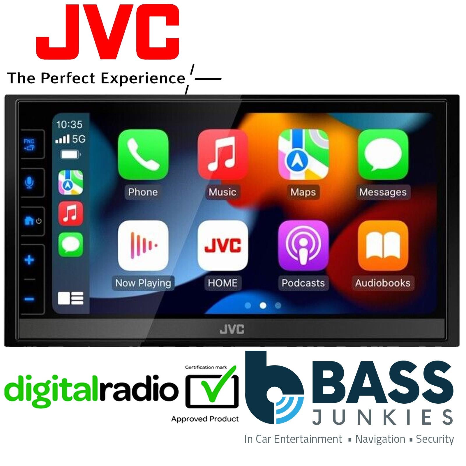 JVC KW-M785DBW 6.8" DAB+ Radio USB Bluetooth CarPlay Android Auto + Aerial