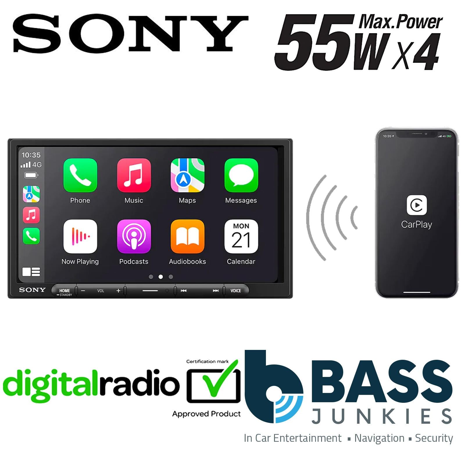 Sony XAV-AX4050 6.95" Wireless CarPlay Bluetooth DAB+ Android Car Stereo Screen
