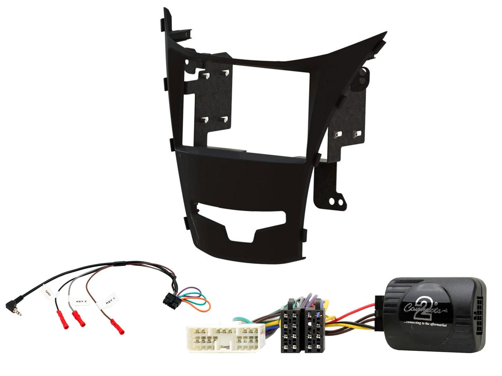 Connects2 CTKSY04 - SSangYong Korando 2013 Onwards Double Din Fascia & Steering Wheel Interface Installation Kit