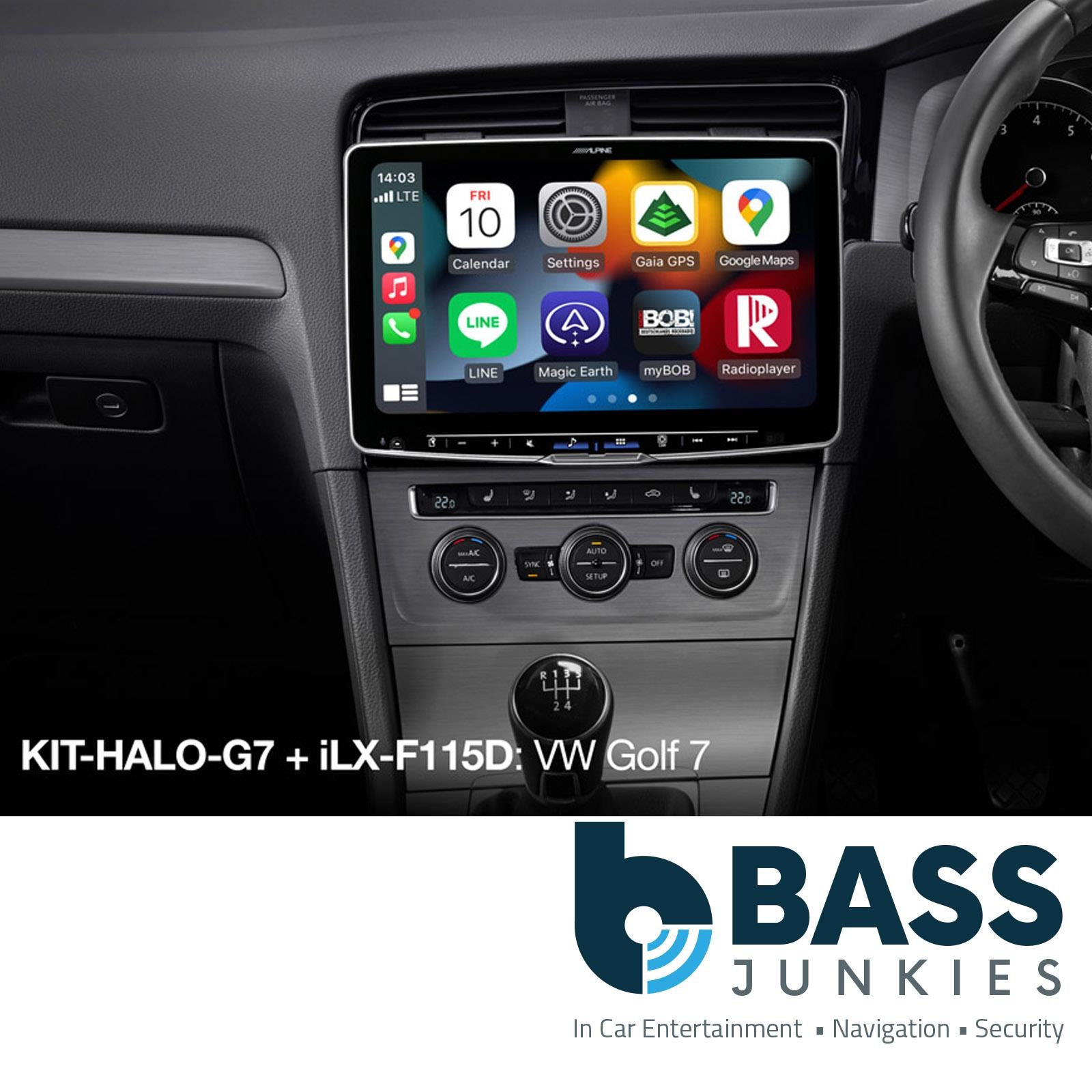 Alpine KIT-HALO-G7R - Halo 9/11 Car Stereo Fascia Panel & Steering Wheel Interface Fitting Kit For VW Golf MK7