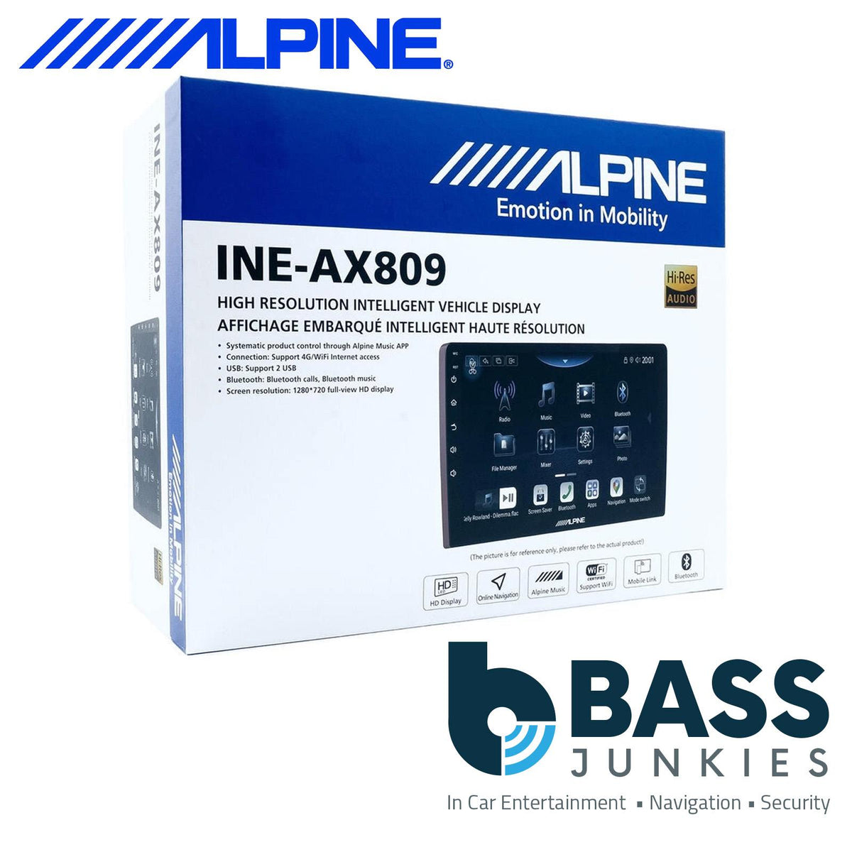 Alpine INE-AX809 - 9" Bluetooth Apple CarPlay Android Mirror link DSP Car Stereo