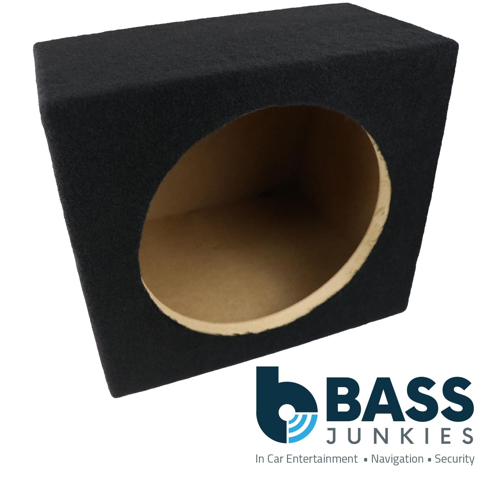 Recoil SUB12PB - Single 30cm 12" Inch Sealed Black Carpet Car Subwoofer Bass Box