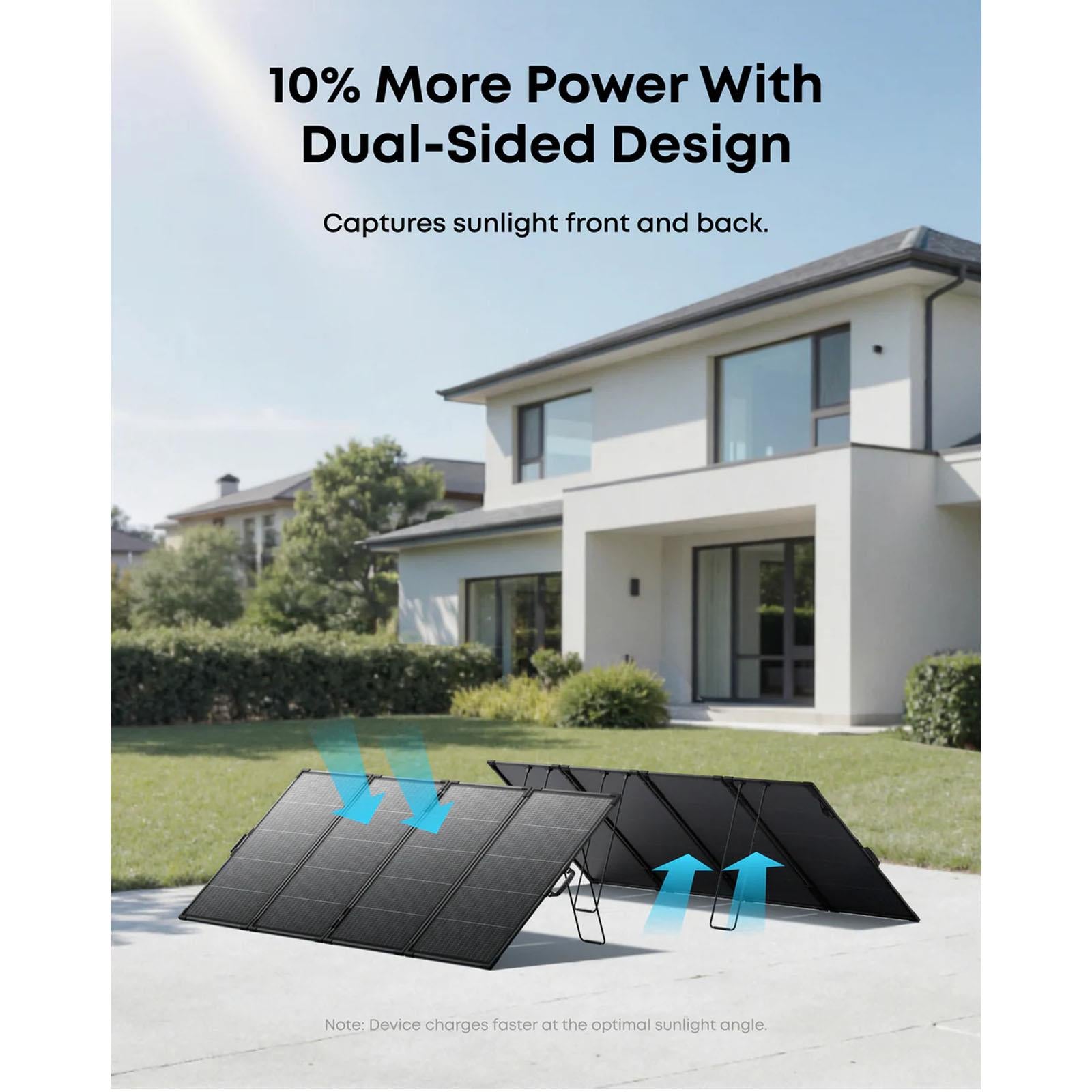 Anker SOLIX - PS400 400 Watt Bifacial Foldable Portable Solar Panel for Portable Power Stations