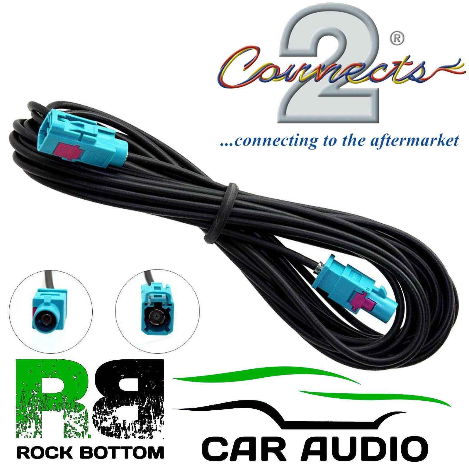 Connects2 CT27AA119 - Car Stereo 5 Meter Male Fakra to Female Fakra Extension Aerial Adaptor