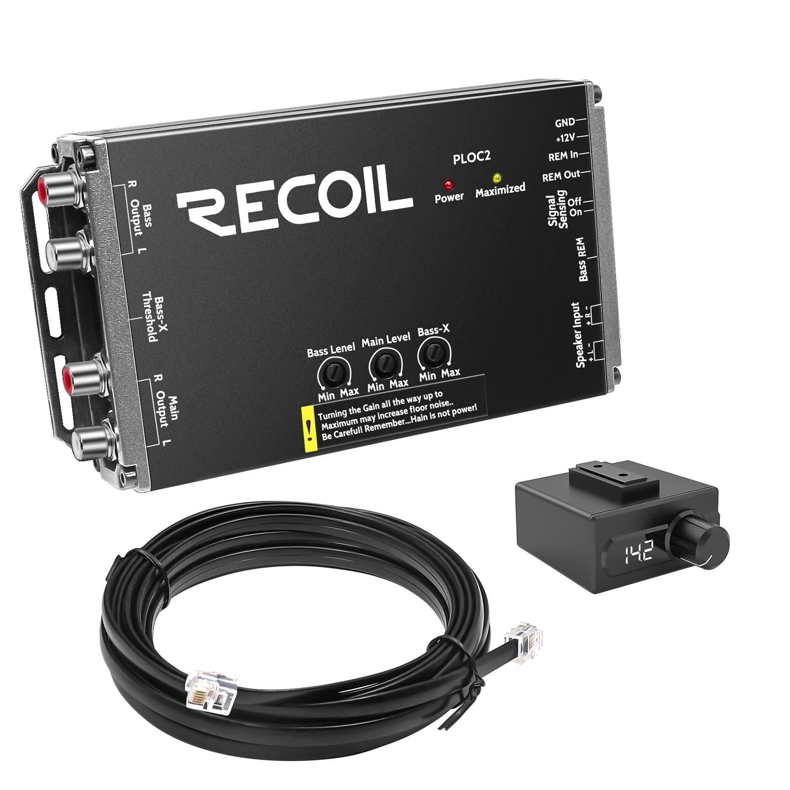 Recoil PLOC2 - 2-Channel Line Output Converter & Bass Boost Voltmeter Remote