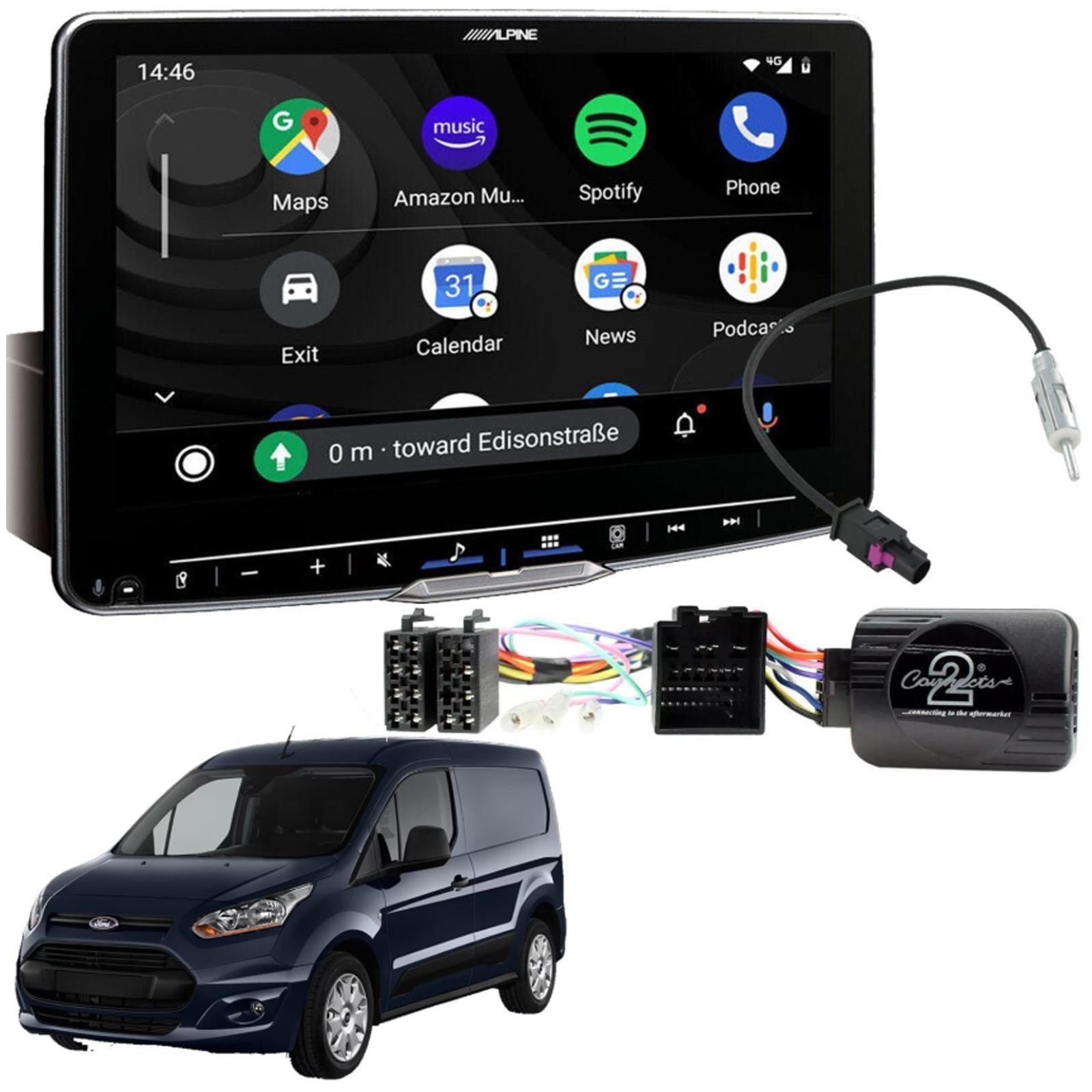 Ford Transit Connect MK2 Alpine 9" DAB Bluetooth CarPlay Android Car Screen Kit