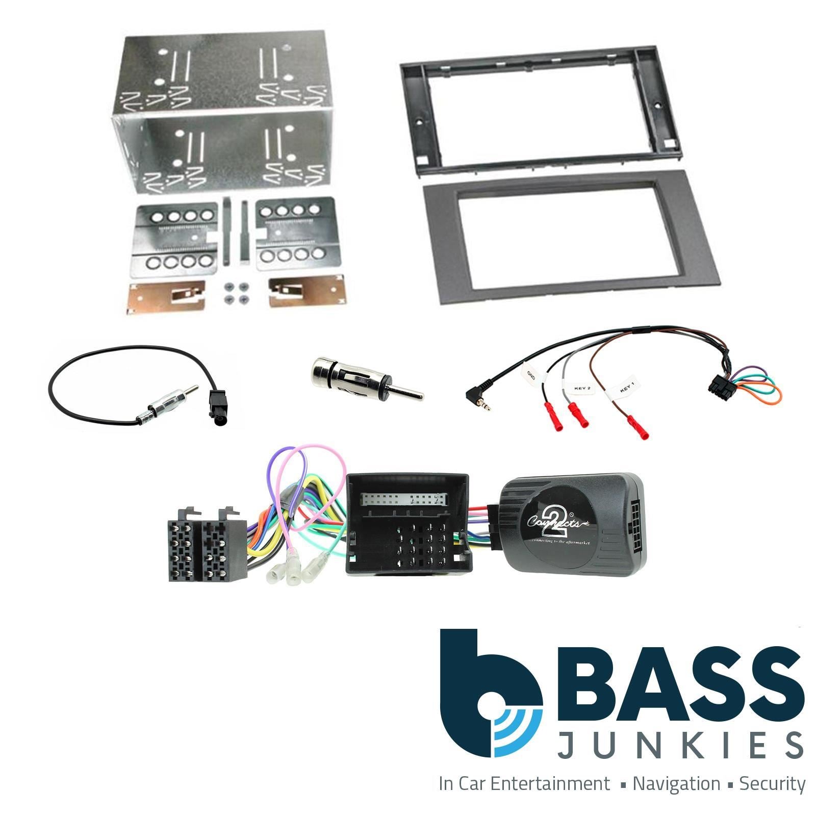 Connects2 Double Din Stereo fitting kit Ford Galaxy 06-15 | S-Max 06-14  | C-Max 03-10  | Fiesta 05-08 | Focus 04-07 | Fusion 05-12 | Kuga 08-12  | Transit 06-13 Vehicle Screen Steering Controls