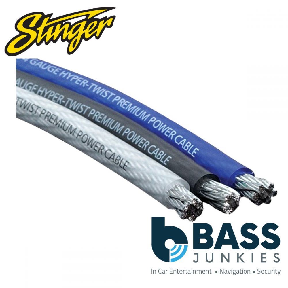Stinger SHW14C - 4 AWG Clear TRU-SPEC Copper Hyper Twist Ultra Flexible 1 Metre Car Amplifier Power Cable