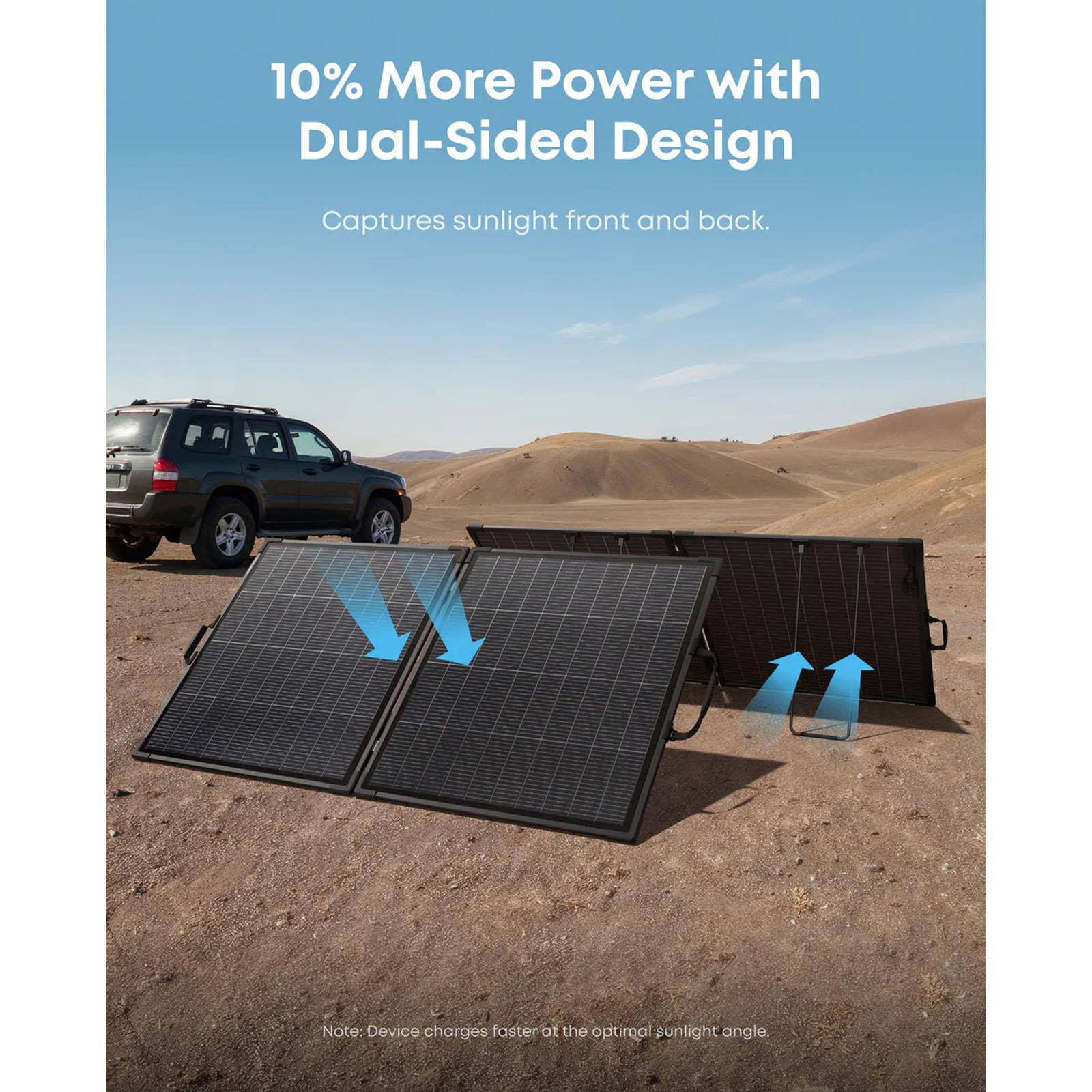 Anker SOLIX - PS200 200 Watt Bifacial Foldable Portable Solar Panel for Portable Power Stations