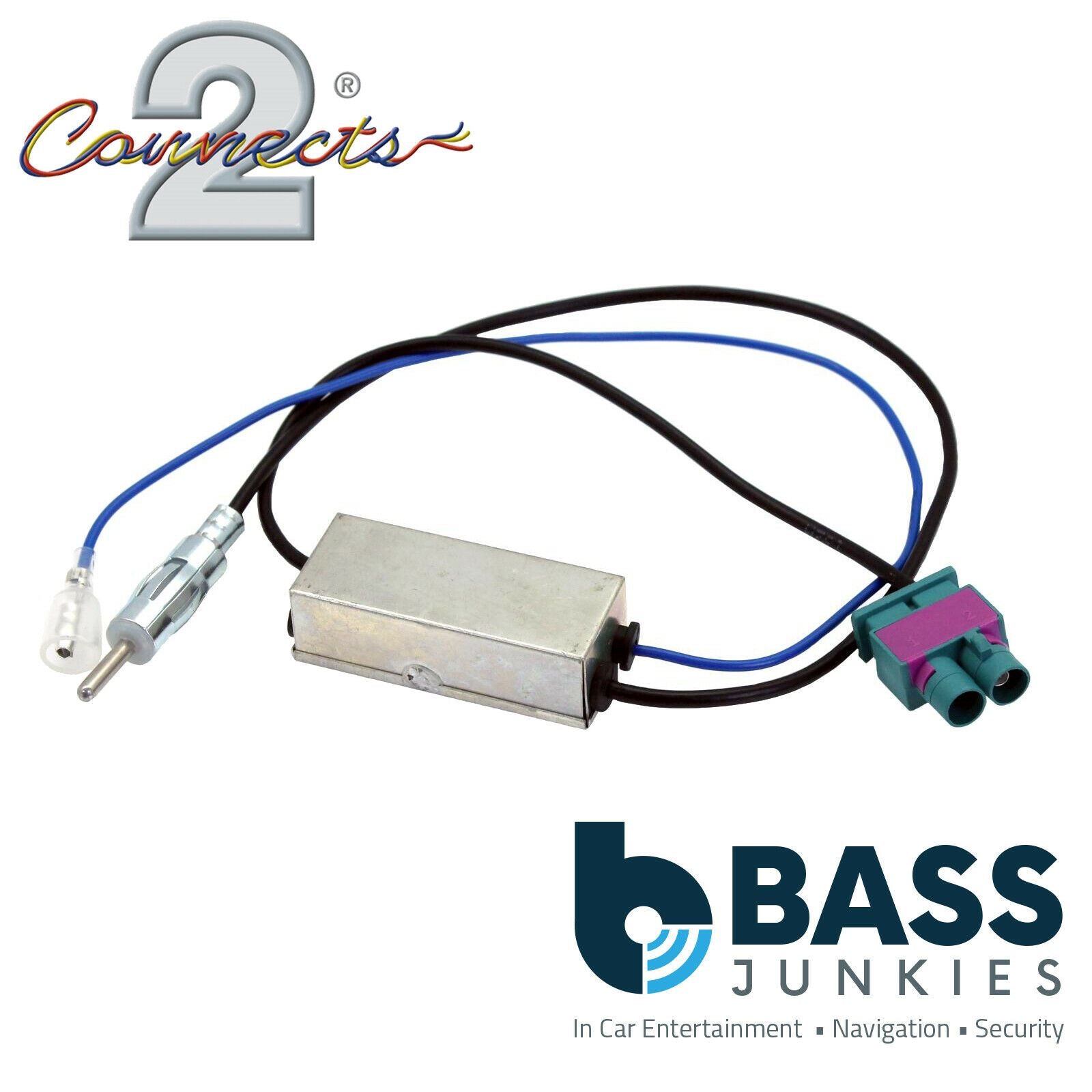 Connects2 CT27AA145 Active Car Stereo Fakra - ISO Antenna Adapter
