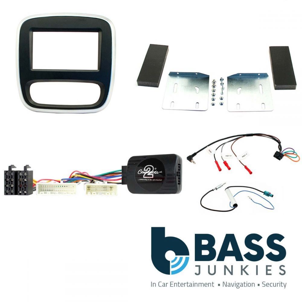 Connects2 CTKRT07 - Renault Trafic 2015 Onwards Double Din Fascia & Steering Wheel Interface Installation Kit