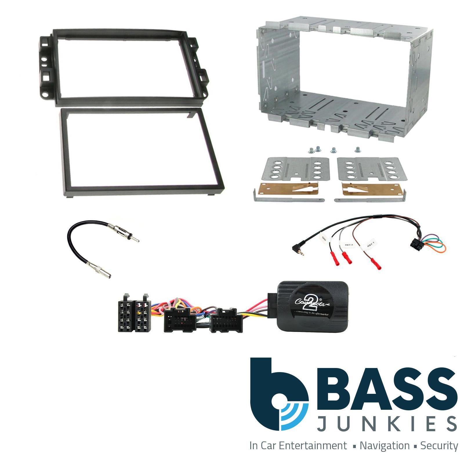 Connects 2 CTKCV02 - Chevrolet Aveo/Captiva 2006 - 2011 Double Din Facia & Steering wheel Interface Fitting Installation Kit