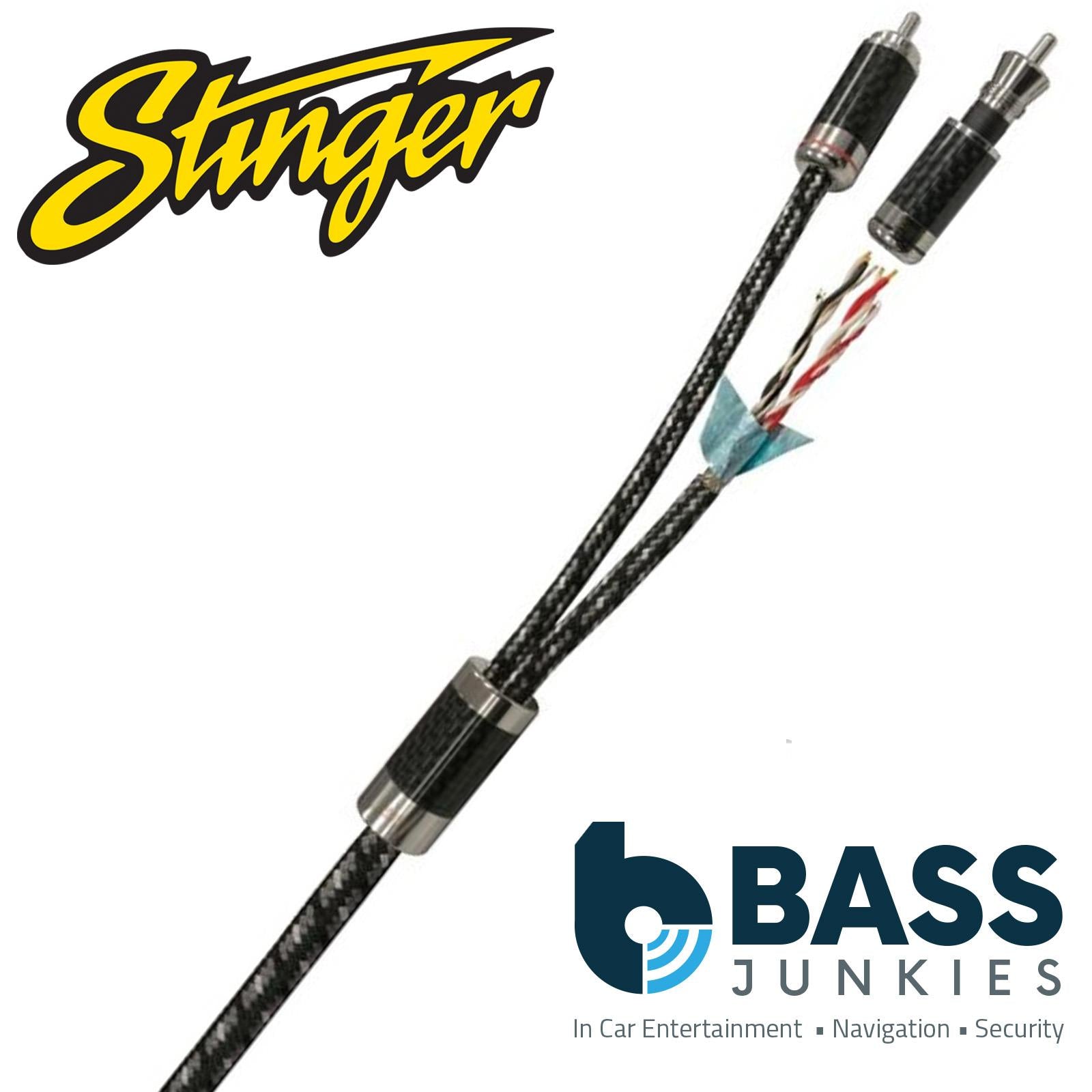 Stinger SI9217 - 5m 17ft Audiophile Rhodium Plated Car Stereo RCA Amp Phono Cable
