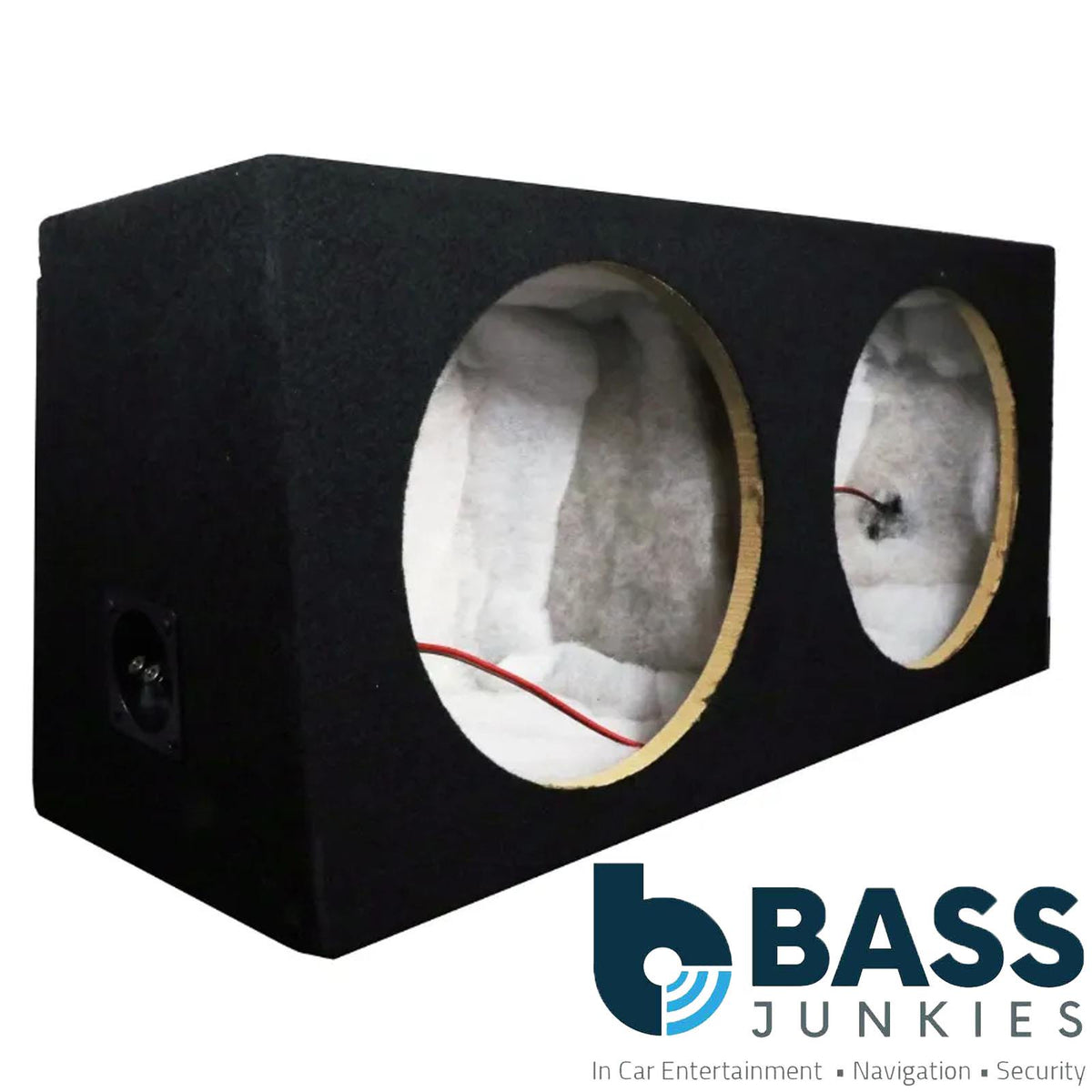 12" Dual Sealed MDF Sub Subwoofer Enclosure Black with 16AWG Cable