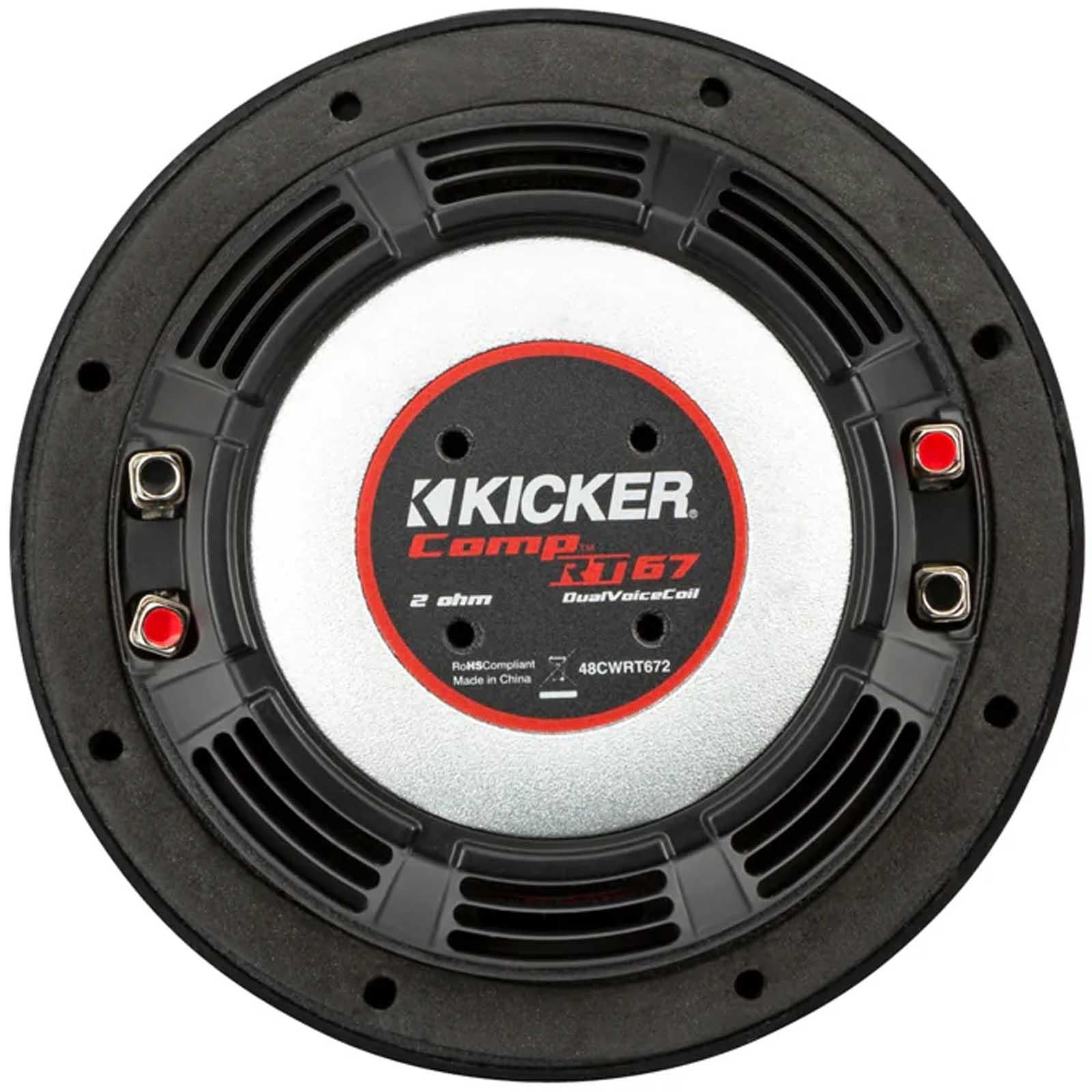 Kicker 48CWRT674 - CompRT 6.75" Slim Shallow Mount Subwoofer DVC 4 Ohm