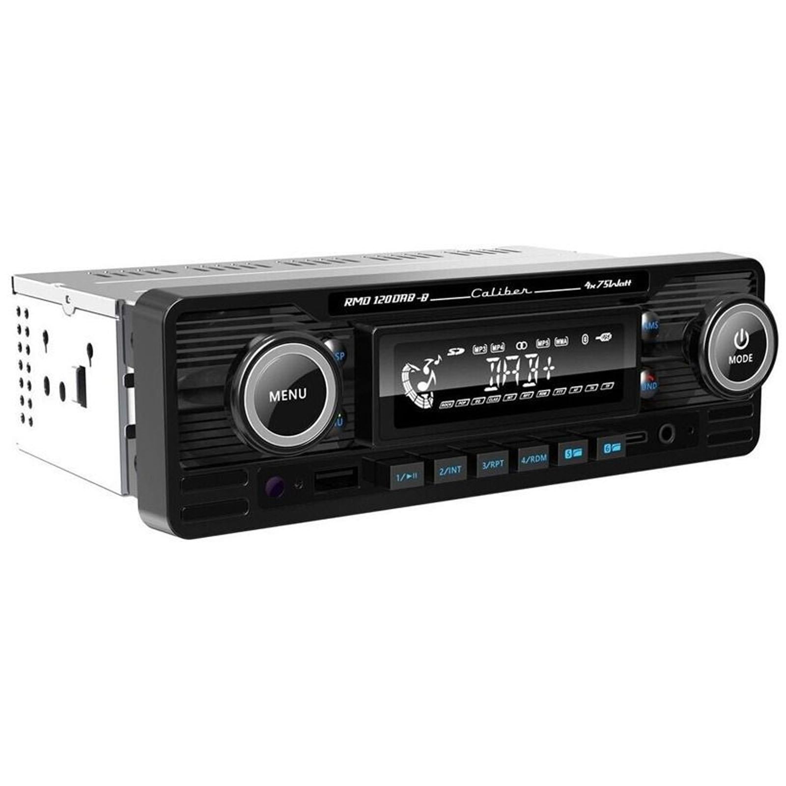 Caliber Retro DAB Bluetooth Car Stereo Radio Black USB-C Charging & FM