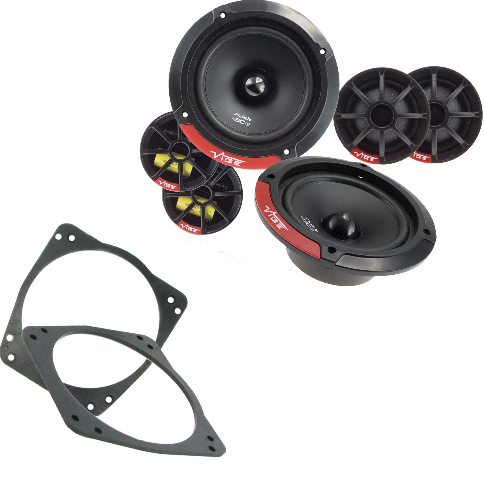 Vibe SLICK5C-V7 2-Way 130mm/13cm/5.25" Component Speakers (Per Pair 480 Watts) Fits Ford Fiesta 1989-01