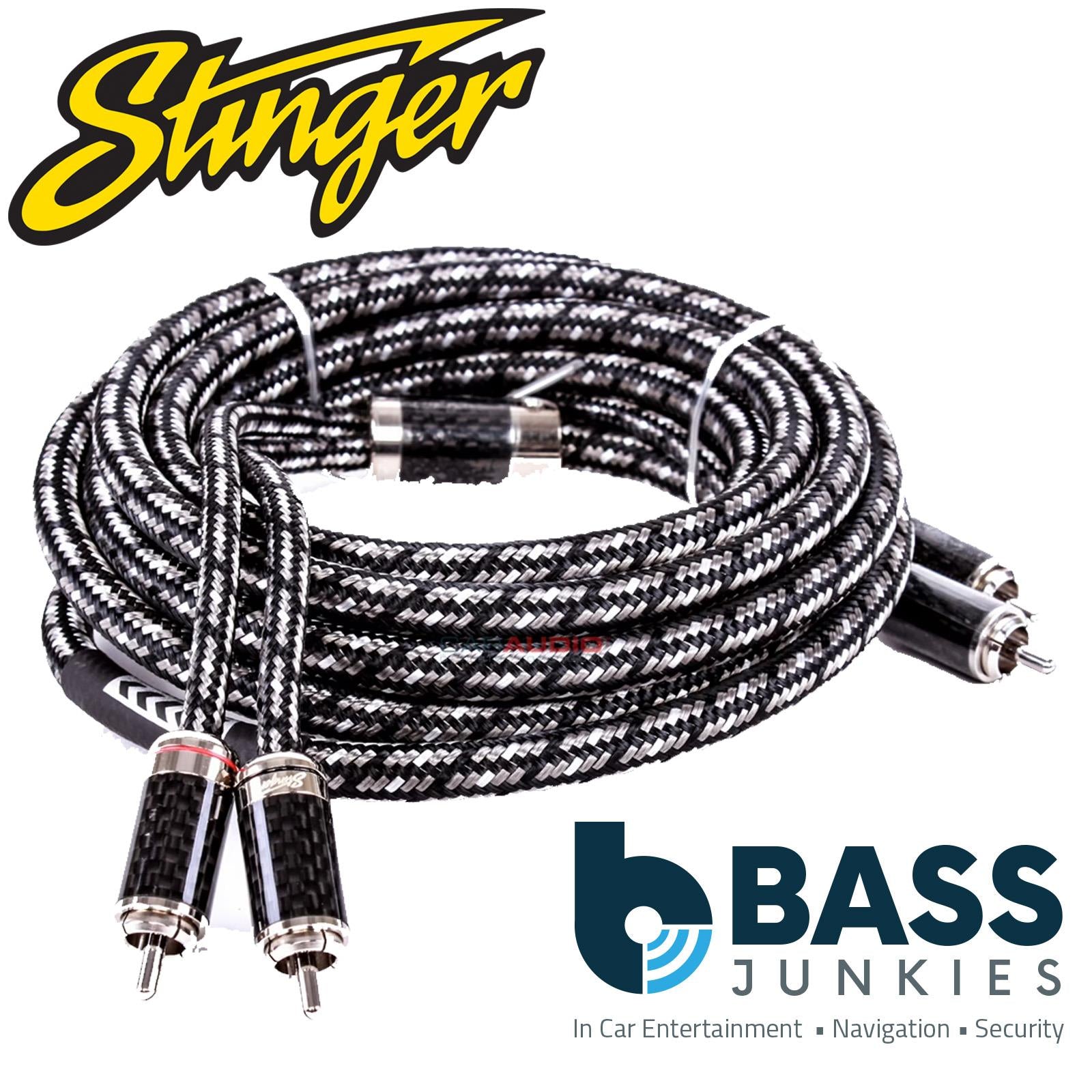 Stinger SI9220 - 6.10m 20ft Audiophile Rhodium Plated Car Stereo RCA Amp Phono Cable