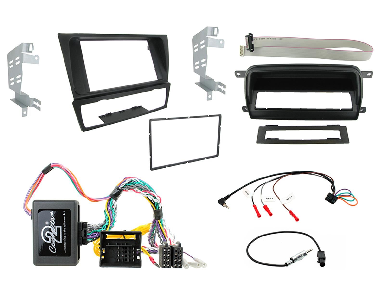 Connects 2 CTKBM011 - BMW 3-Series 2005 - 2012 Double Din Facia & Steering wheel Interface Fitting Installation Kit