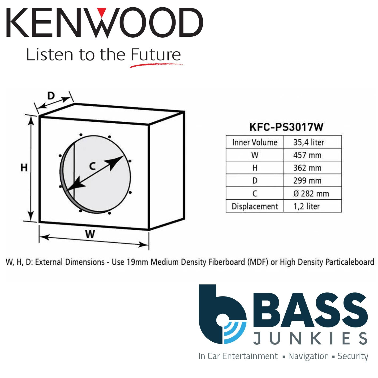 Kenwood KFC-PS3017W - 12" 30 cm 2000 Watts Car Subwoofer Sub
