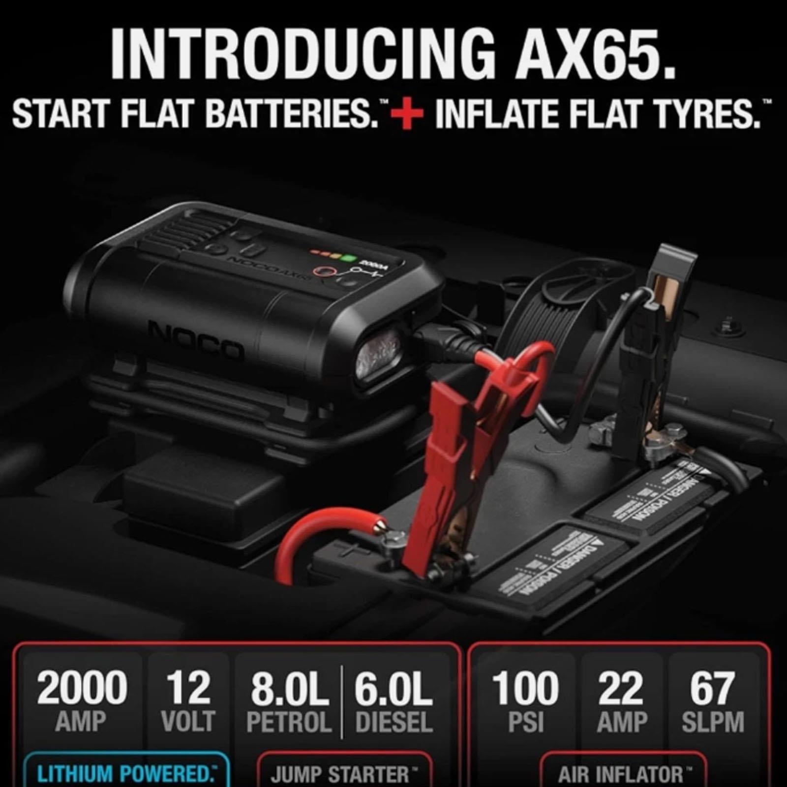 NOCO AX65 Boost Air - 2000A Car Battery Jump Starter & Tyre Compressor Inflator